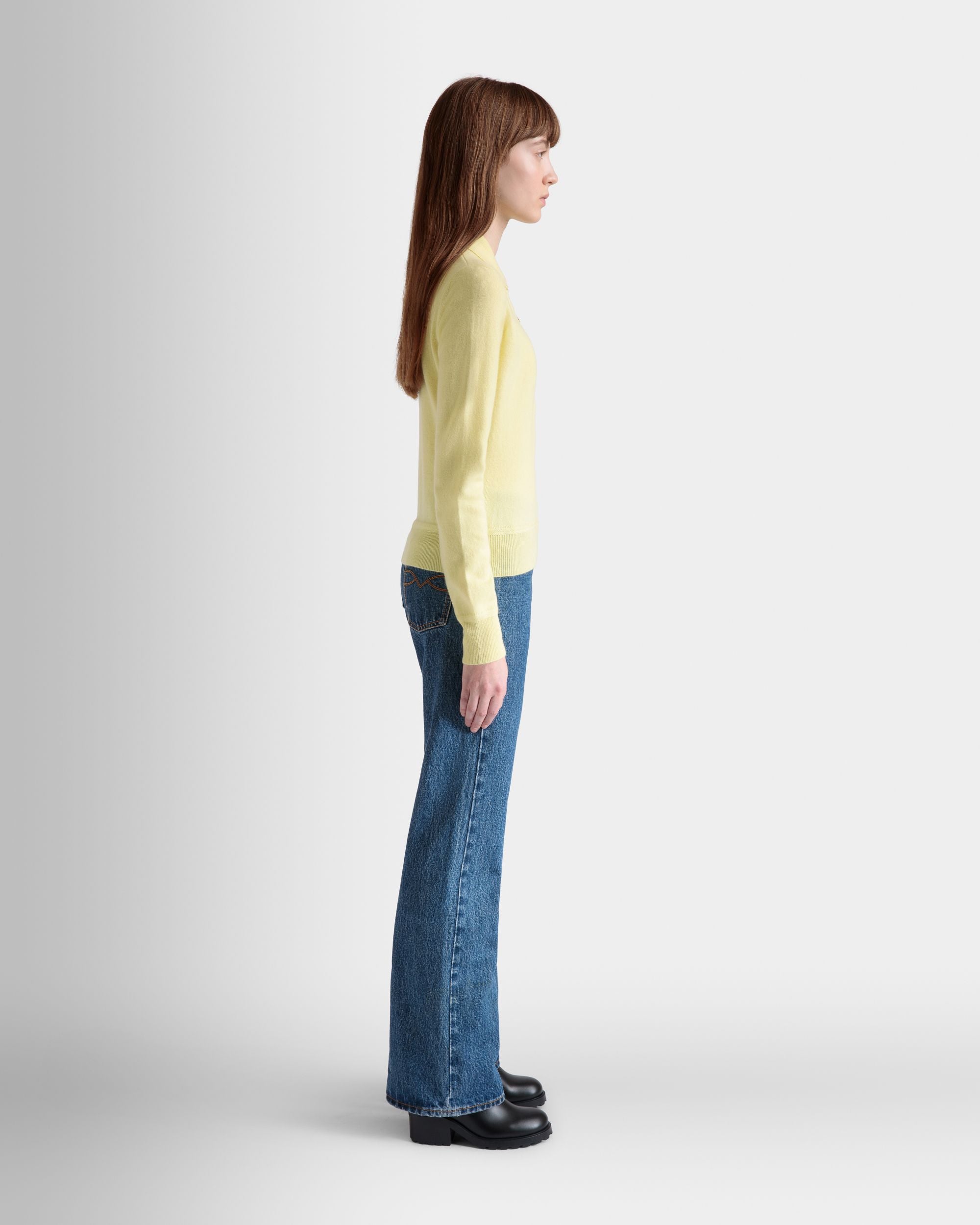 Knit Polo In Cream Cashmere - Women's - Bally - 06