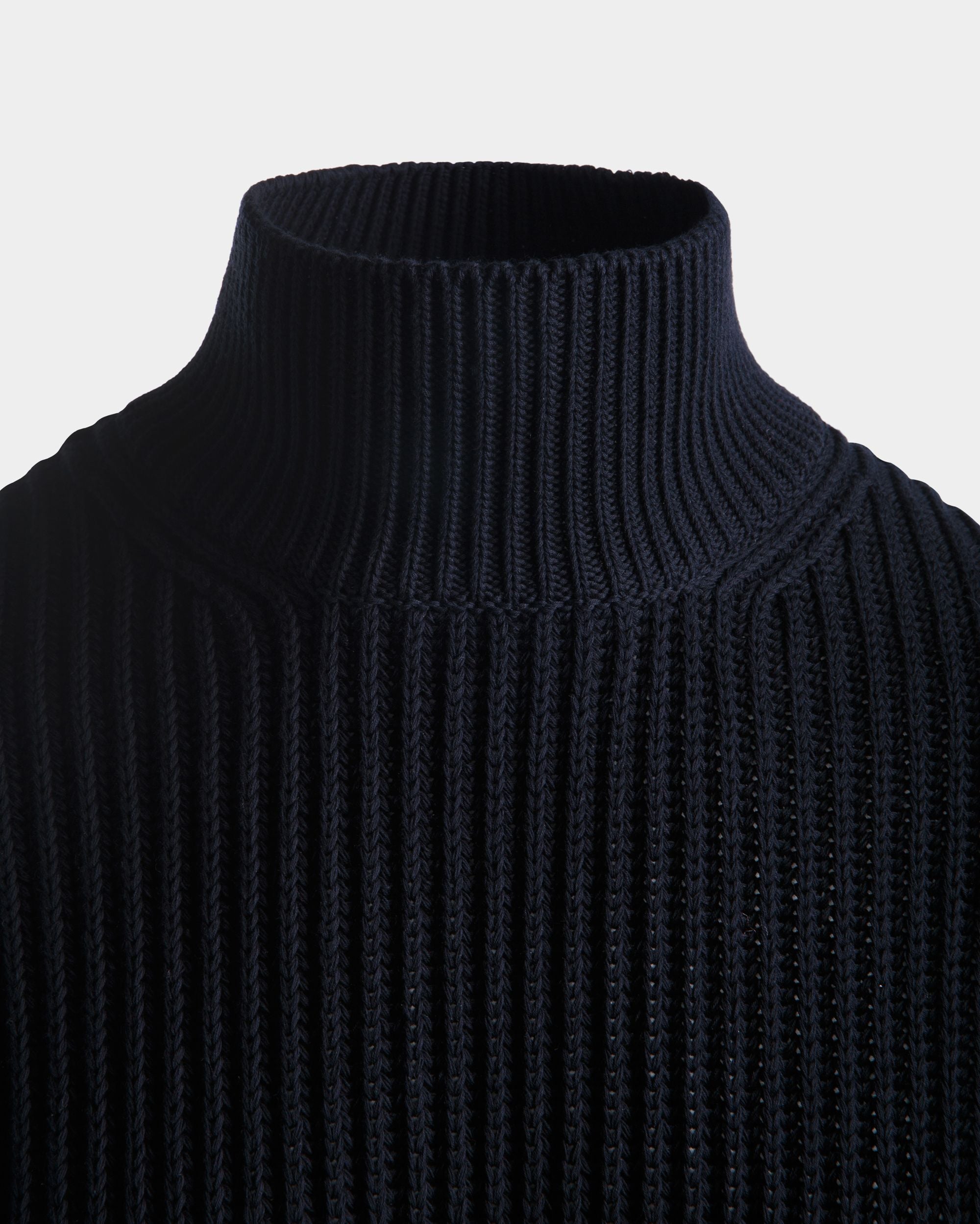 Turtle Neck in Navy Blue Cotton - Women's - Bally - 04