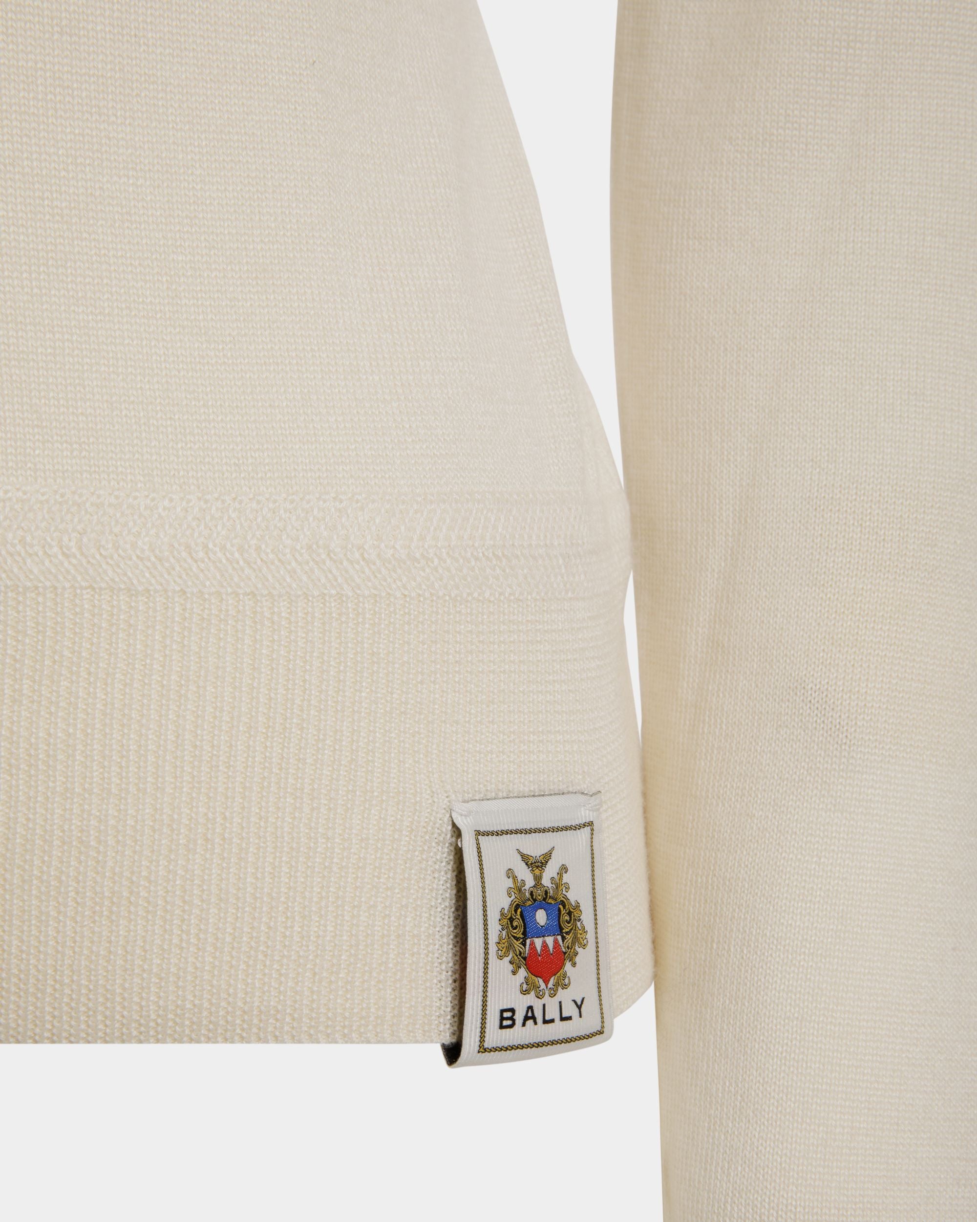 Long Sleeve Polo in Ivory Cashmere And Silk - Women's - Bally - 04