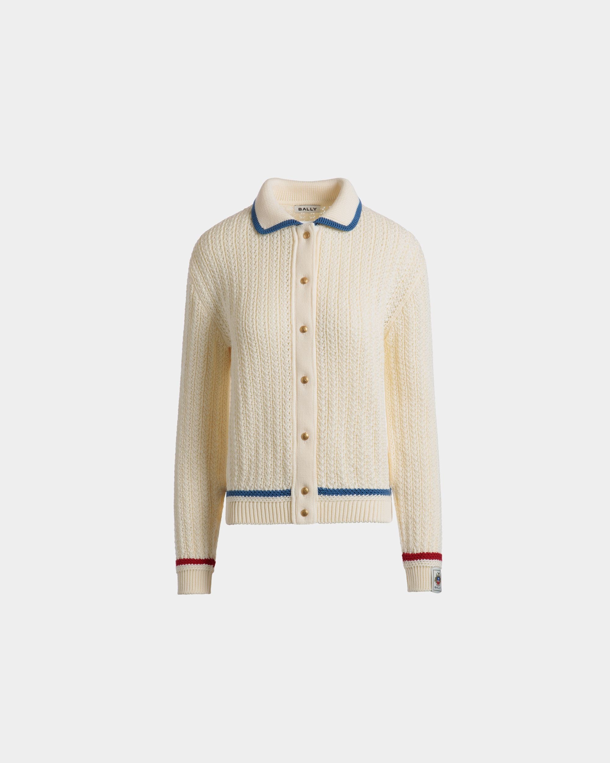 Cardigan in Ivory Cotton - Women's - Bally - 01