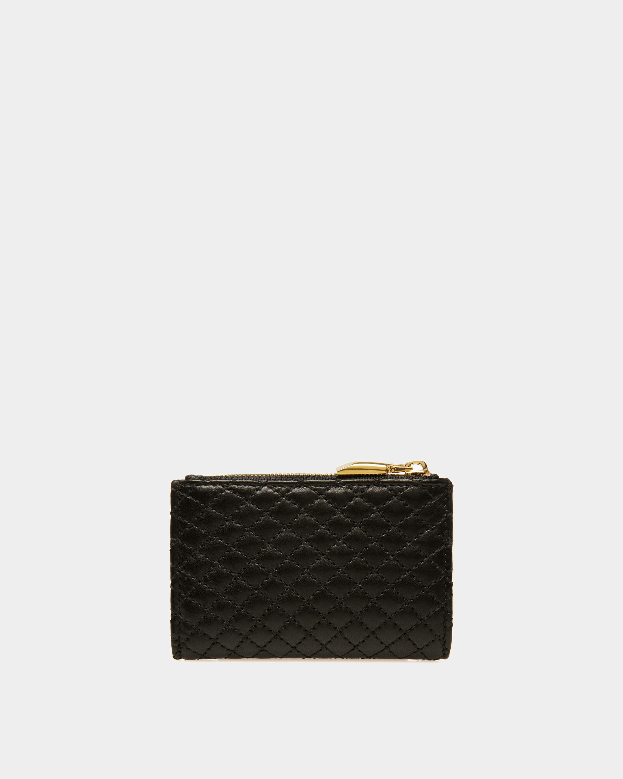 Emblem Wallet In Black Leather - Women's - Bally - 02