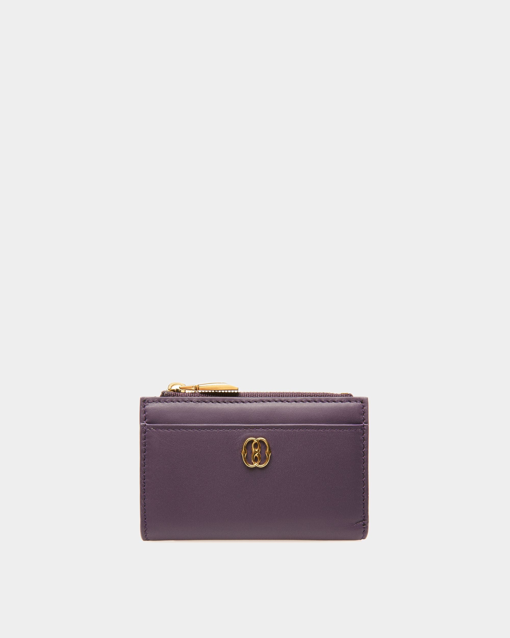 Emblem Wallet In Orchid Leather - Women's - Bally - 01