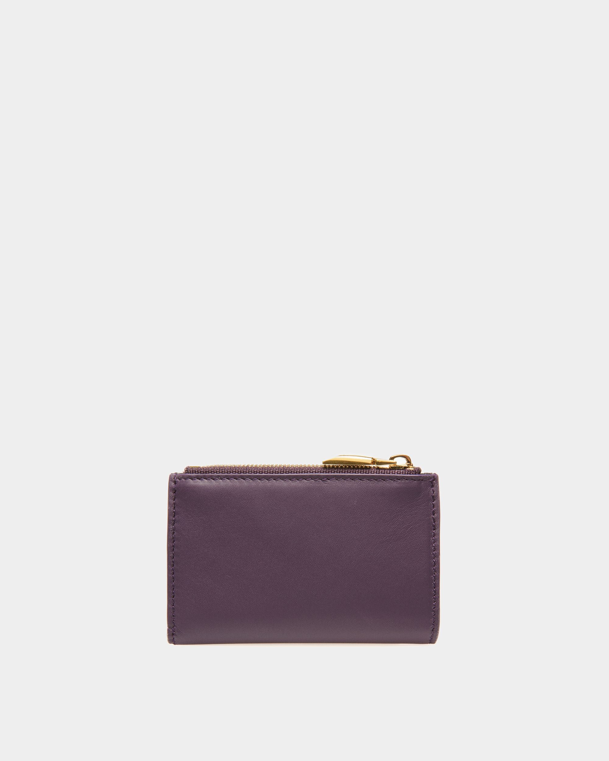 Emblem Wallet In Orchid Leather - Women's - Bally - 02