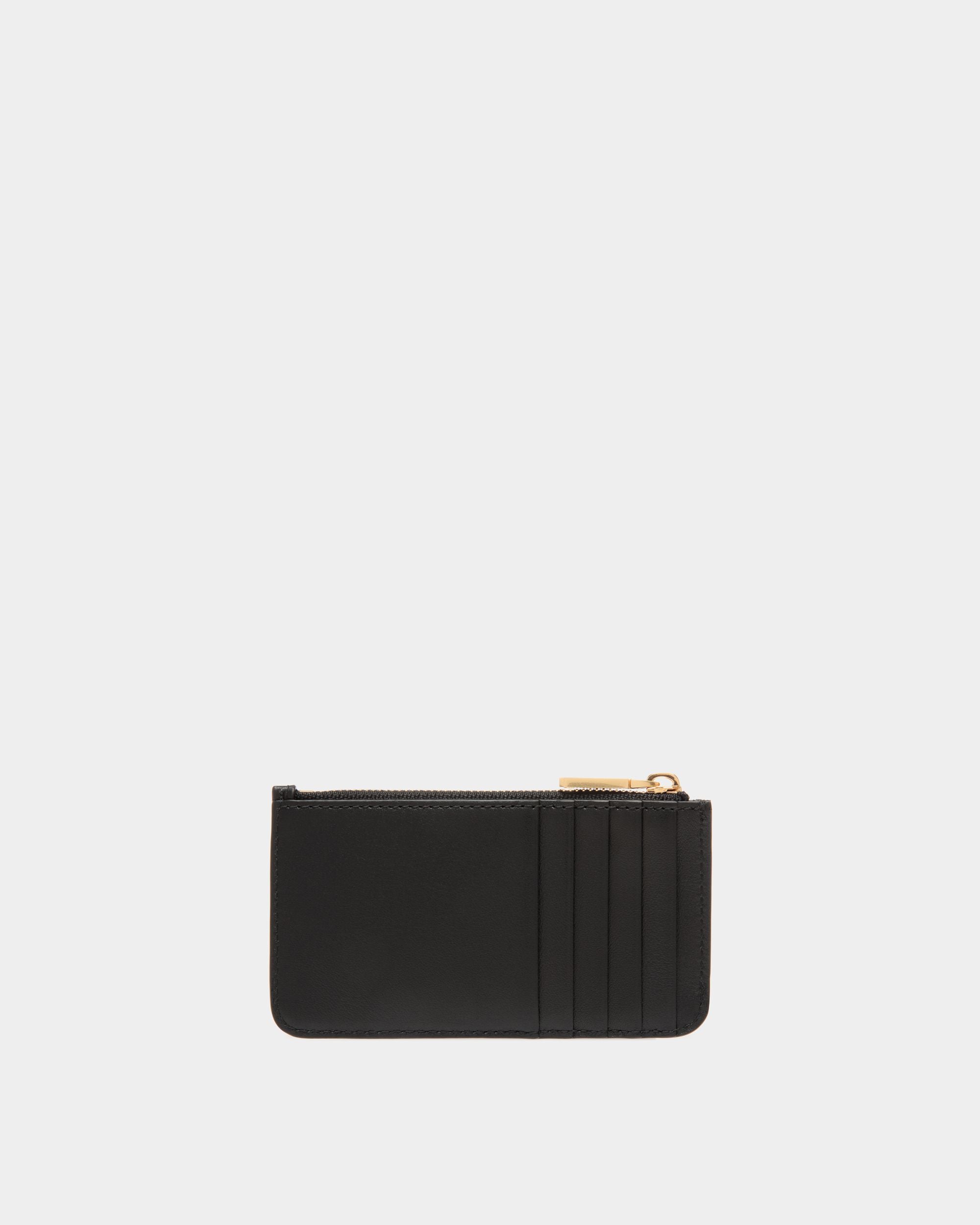 Code Zipped Card Holder in Black Leather - Women's - Bally - 02