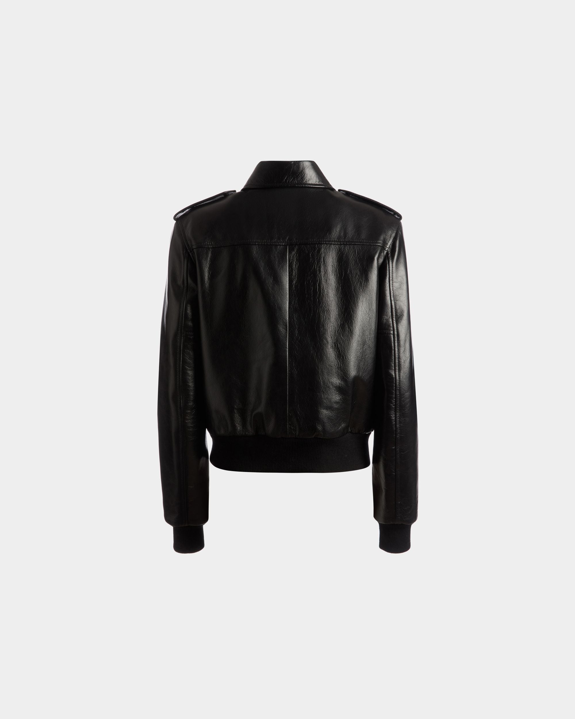Bomber Jacket In Black Leather - Women's - Bally - 06