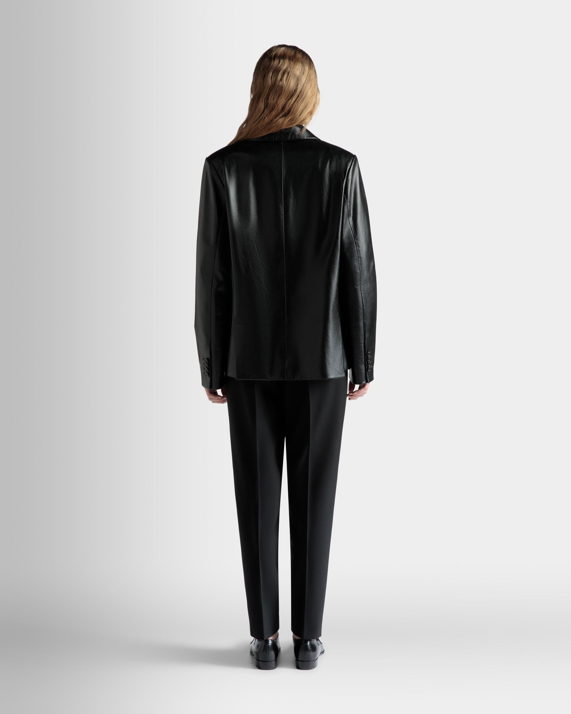 Single-breasted Jacket in Black Leather - Women's - Bally - 06