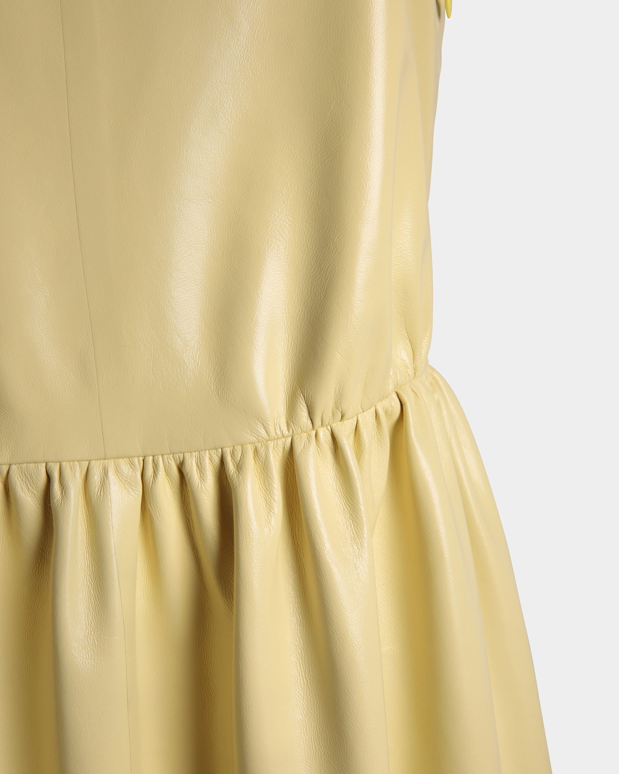 Sleeveless Midi Dress in Vanana Yellow Leather - Women's - Bally - 04