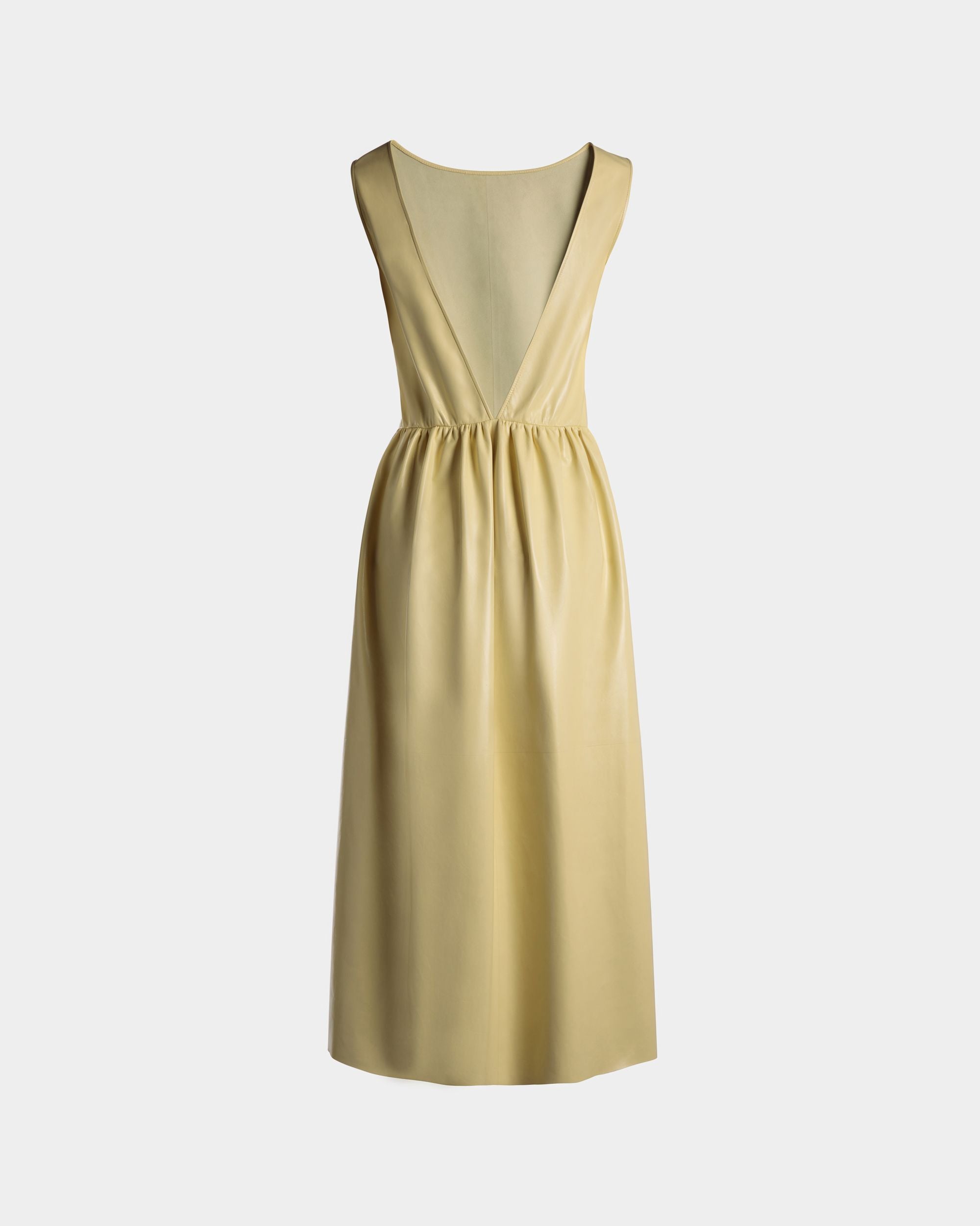 Sleeveless Midi Dress in Vanana Yellow Leather - Women's - Bally - 07