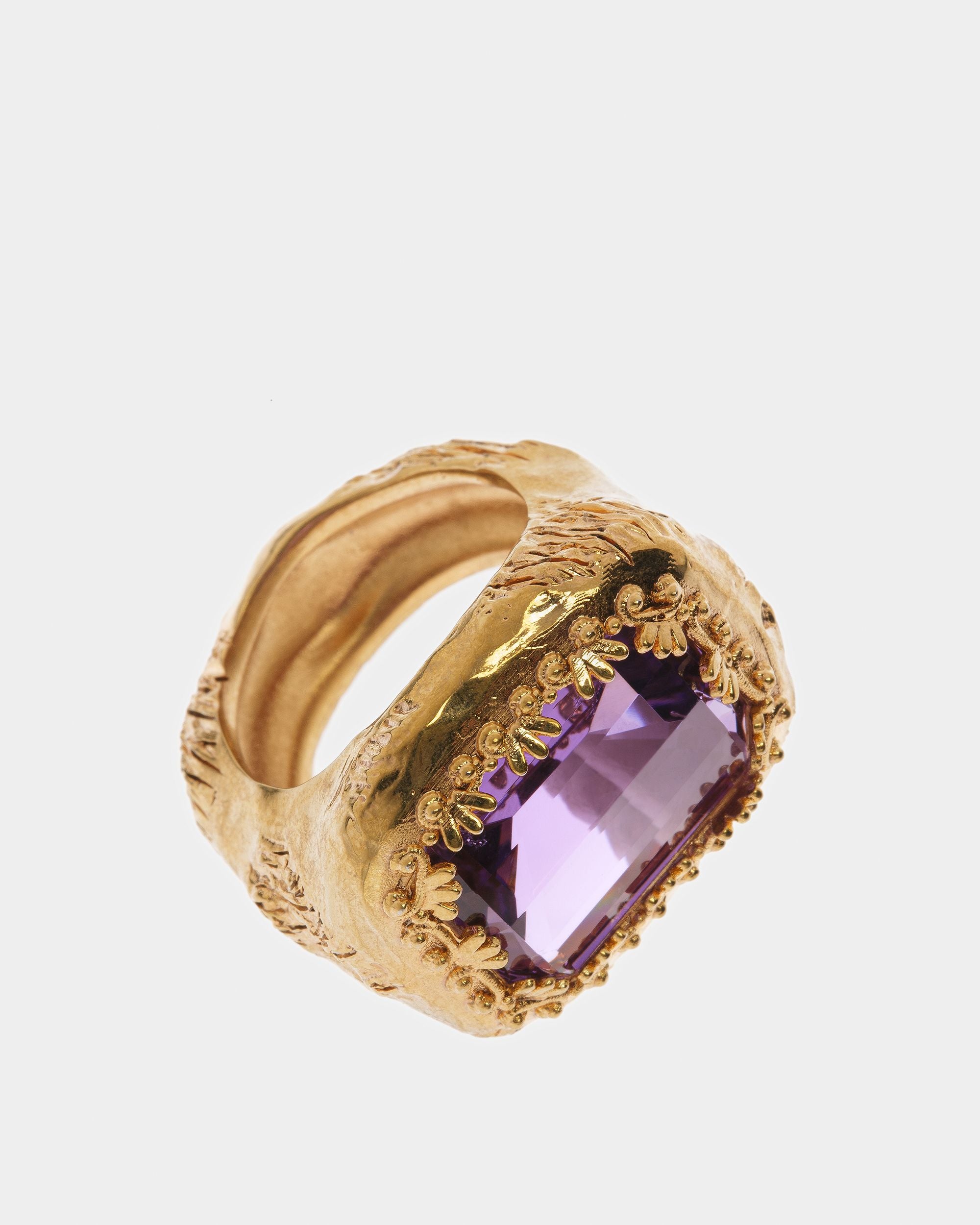 Stone Ring In Amethyst - Women's - Bally - 01