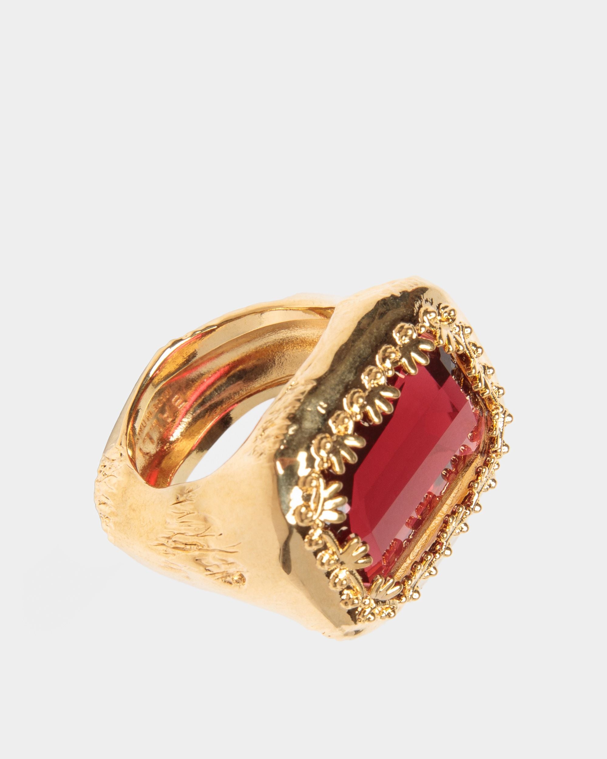 Baroque Ring In Hammered Gold - Women's - Bally - 01