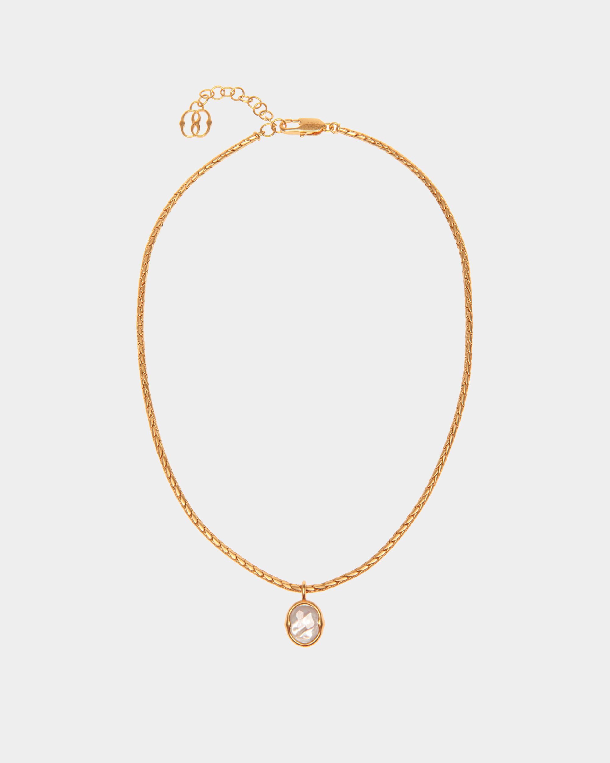 Frame Outline Necklace With A Snake Chain - Women's - Bally - 01