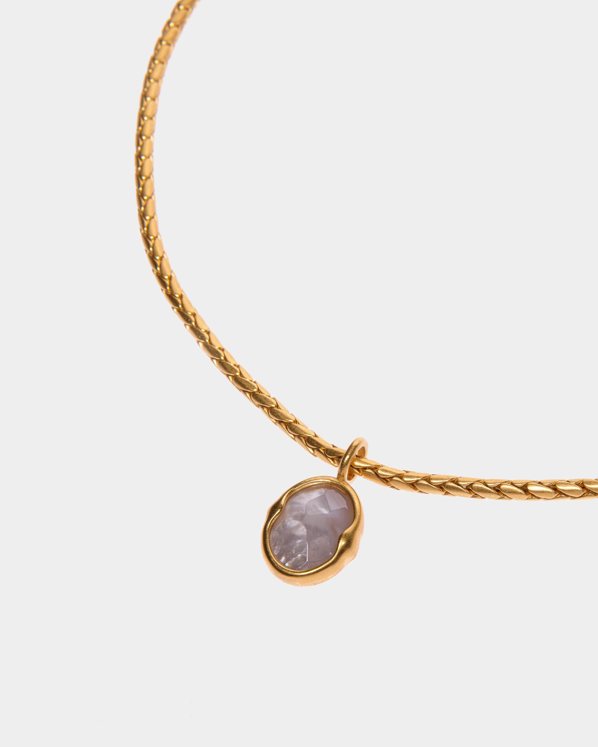 Frame Outline Necklace With A Snake Chain - Women's - Bally - 02