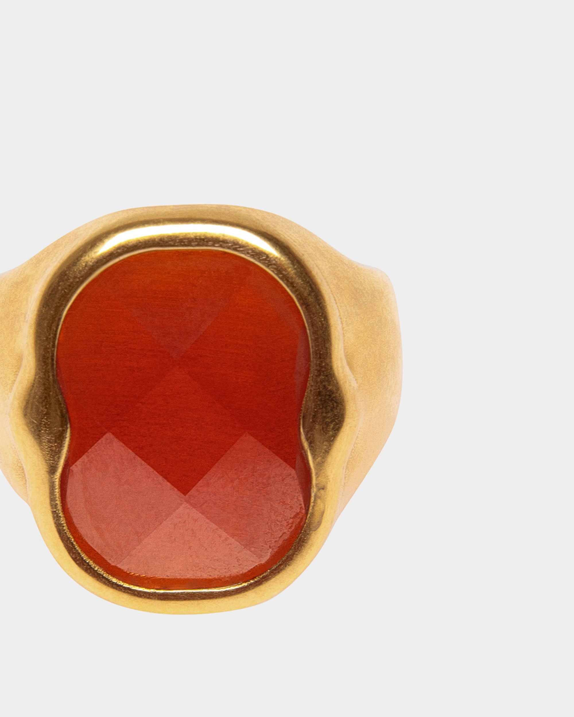 Frame Ring In Hammered Gold - Women's - Bally - 03