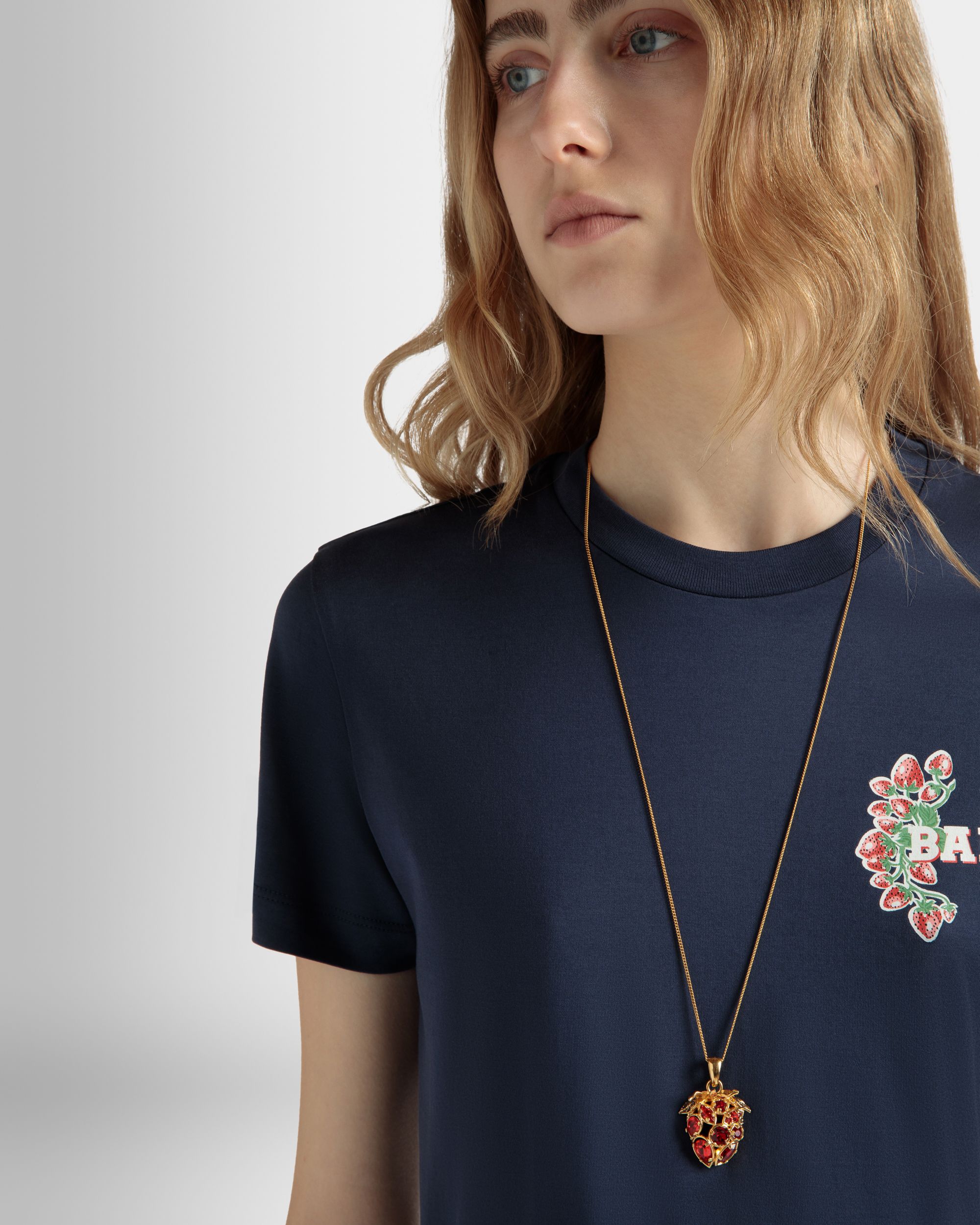Deco Necklace in Gold Eco Brass and Crystals - Women's - Bally - 02