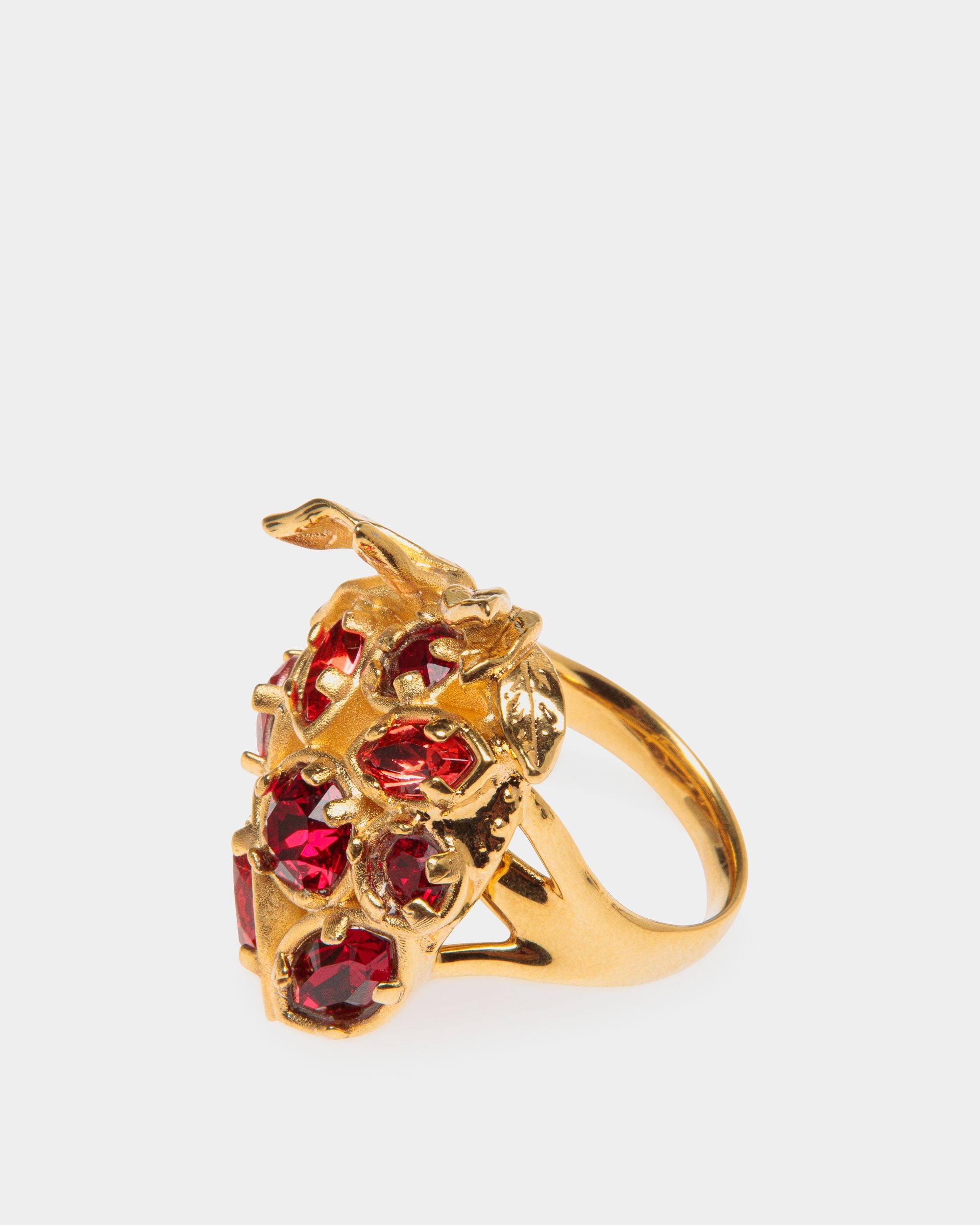 Deco Ring in Gold Eco Brass and Crystals - Women's - Bally - 01