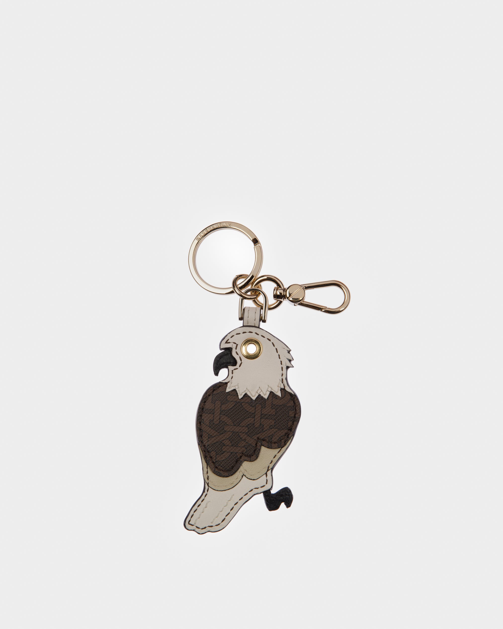 Turye TPU And Leather Key Holder In Brown And Bone - Women's - Bally - 02