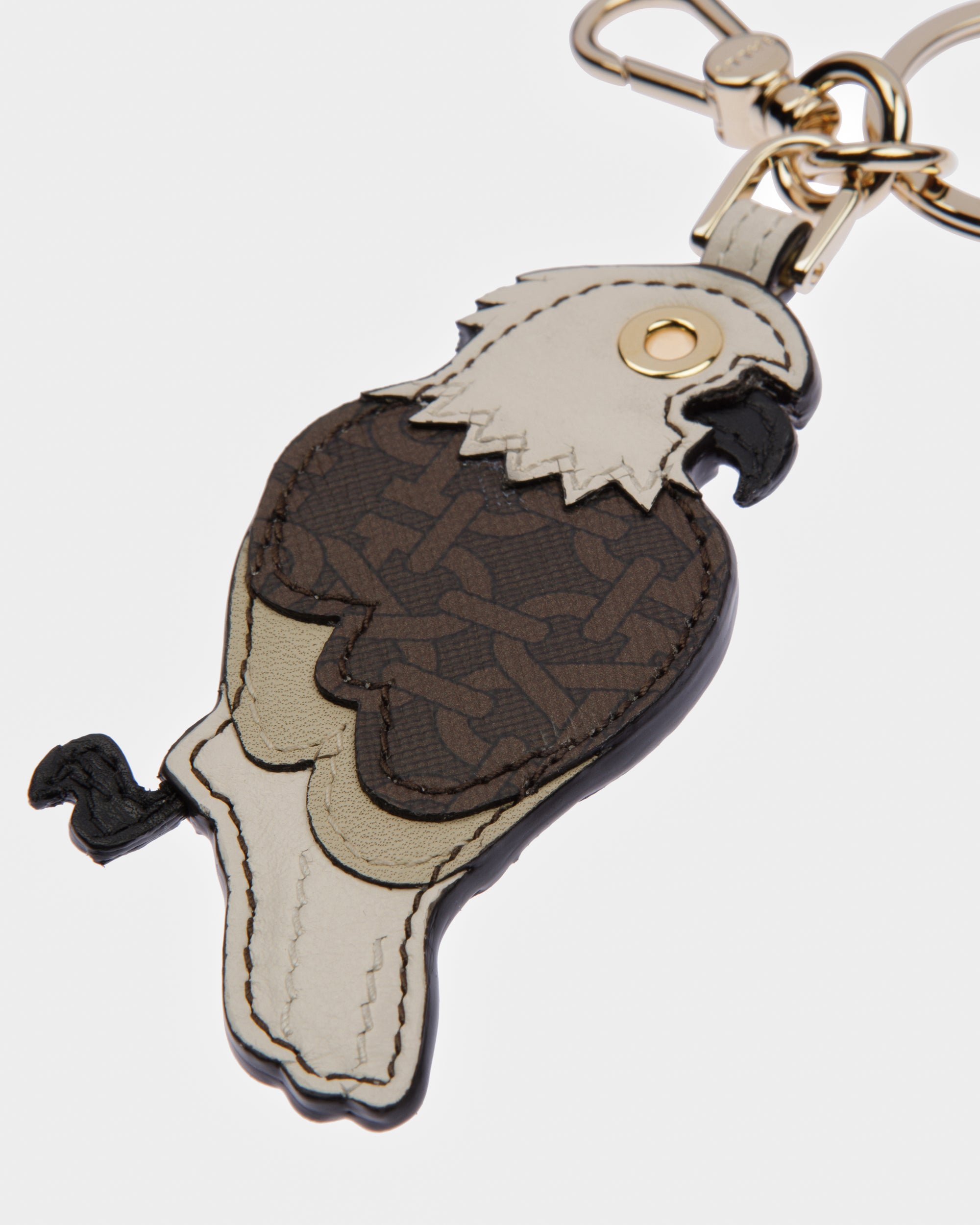 Turye TPU And Leather Key Holder In Brown And Bone - Women's - Bally - 03