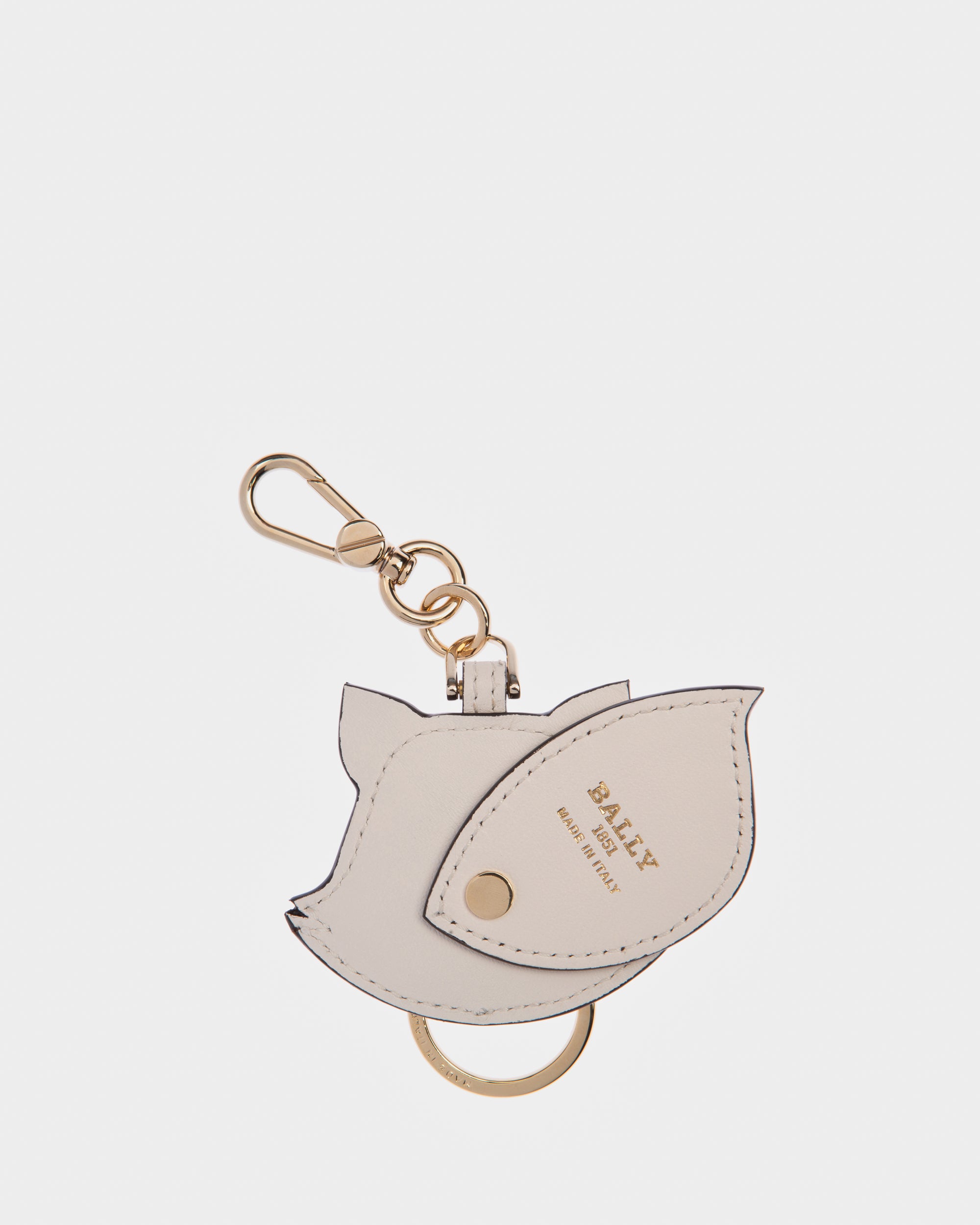 Foxye TPU And Leather Key Holder In Brown And Bone - Women's - Bally - 02