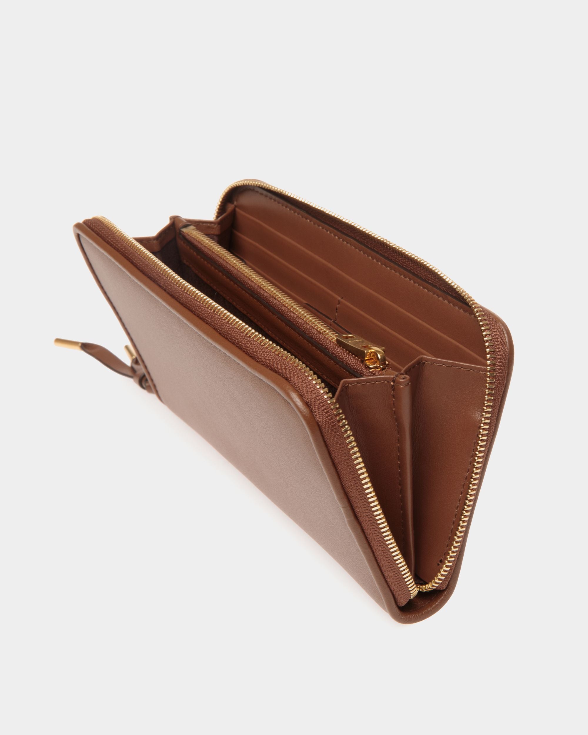 Bally Essential Long Wallet in Brown Leather - Women's - Bally - 03