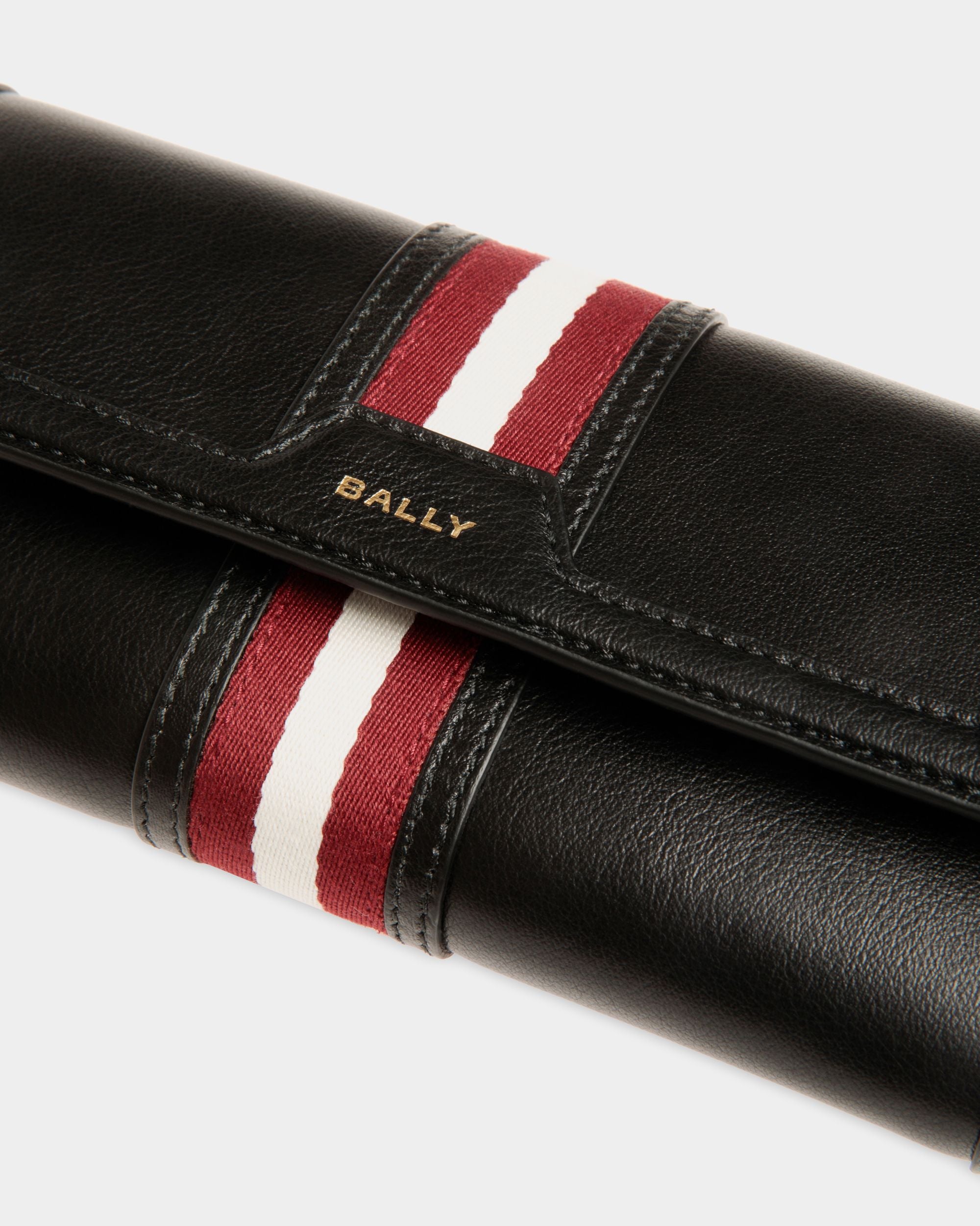 Code Long Wallet in Black Leather - Women's - Bally - 04