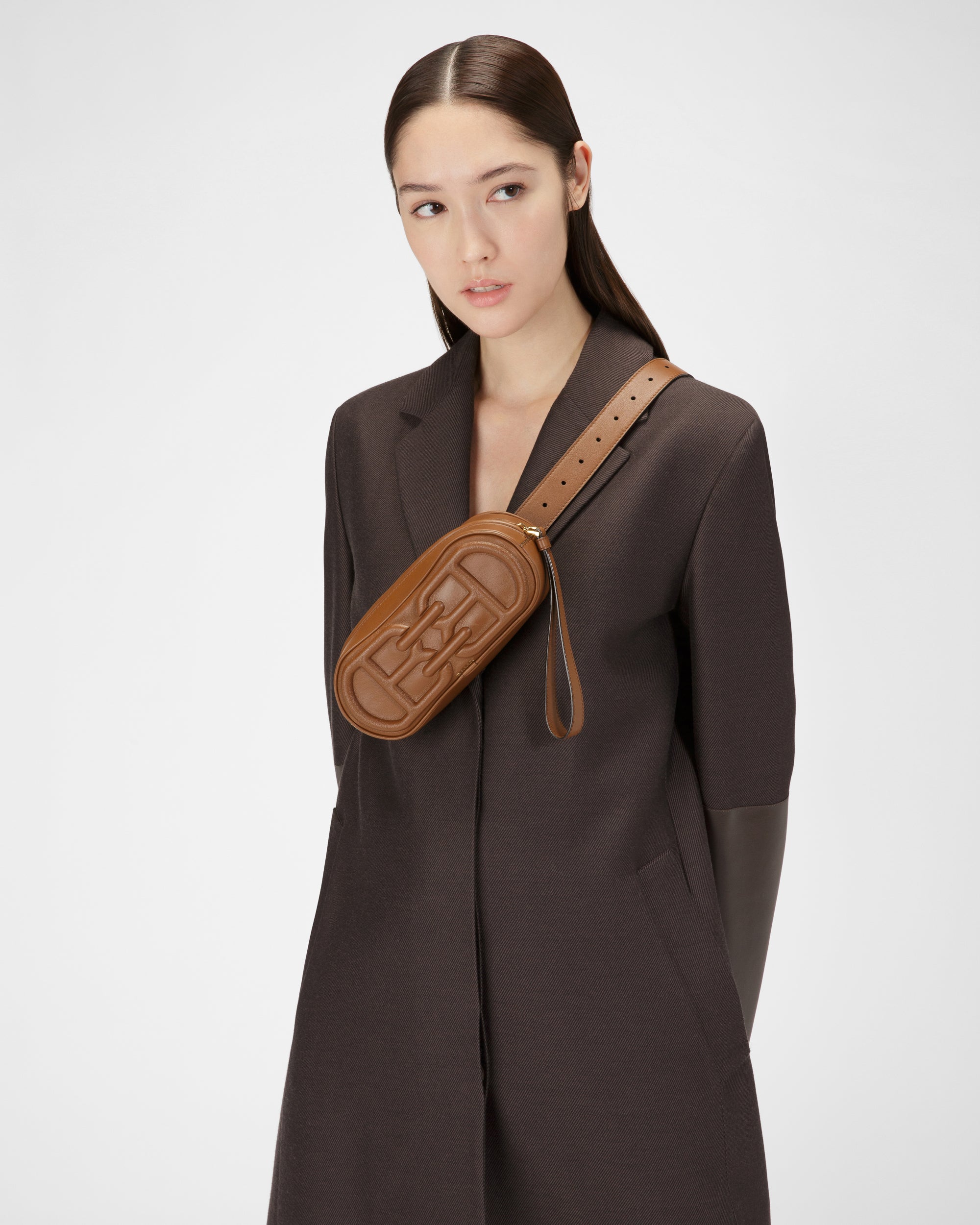 Bowye Leather Belt Bag In Brown - Women's - Bally - 02