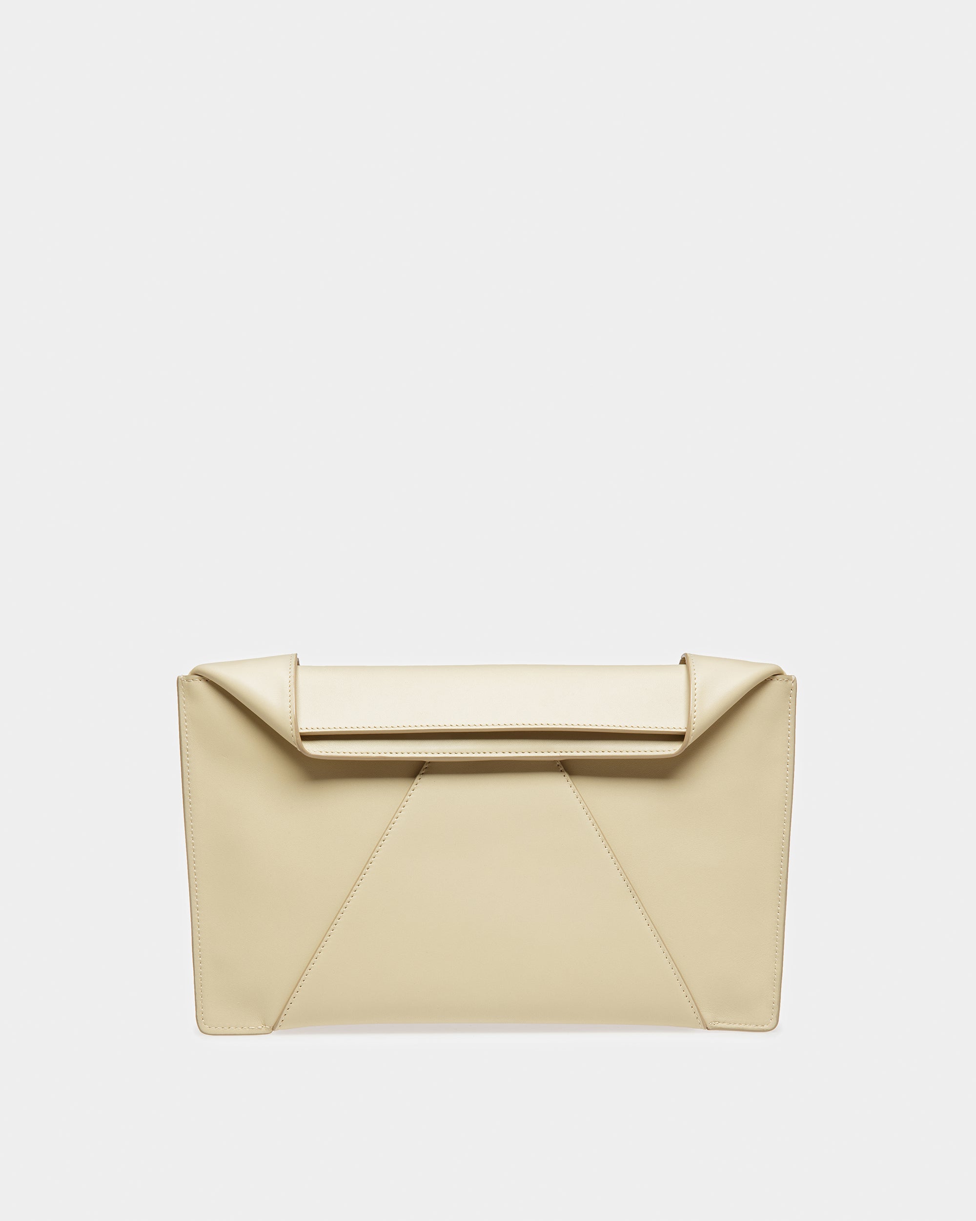 Aniia Leather Clutch In Beige - Women's - Bally - 02
