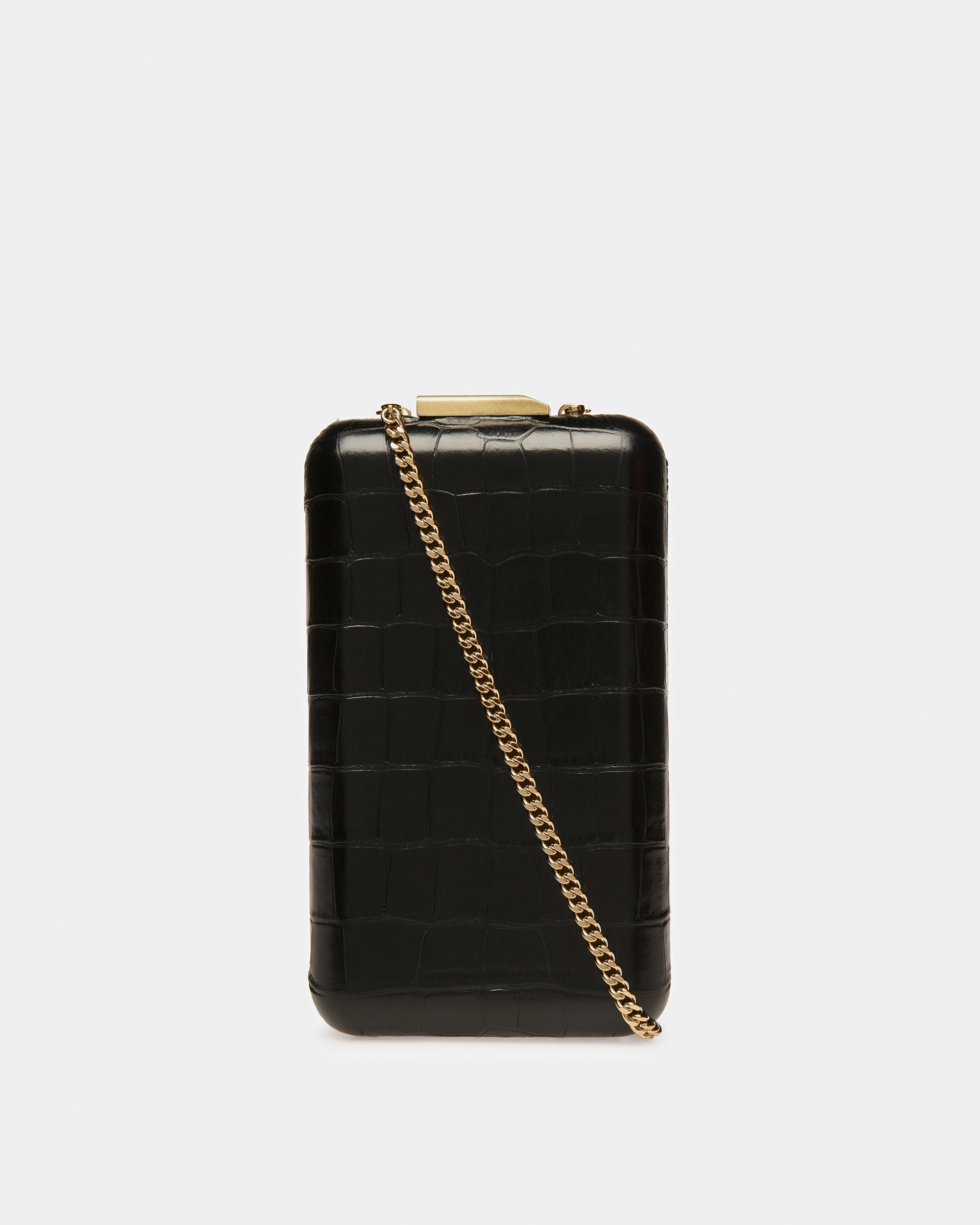 Structured Microbag In Crocodile Embossed Leather - Women's - Bally - 03