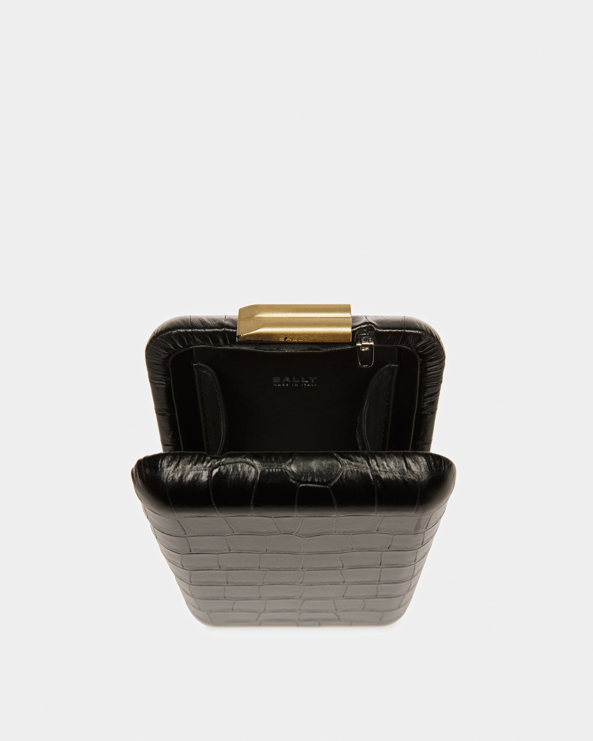 Structured Microbag In Crocodile Embossed Leather - Women's - Bally - 05