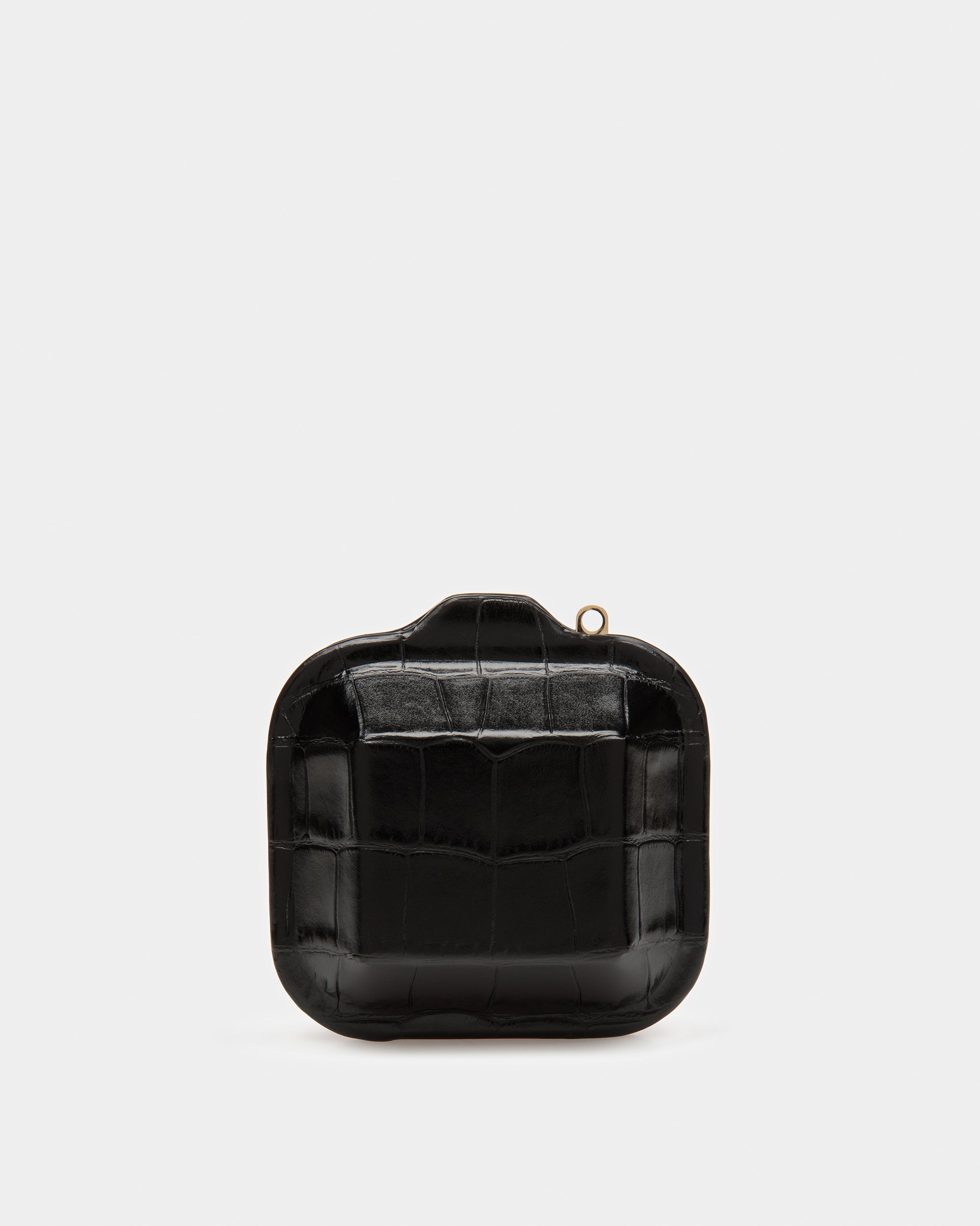 To Go Airpods Case In Crocodile Embossed Leather - Women's - Bally - 02