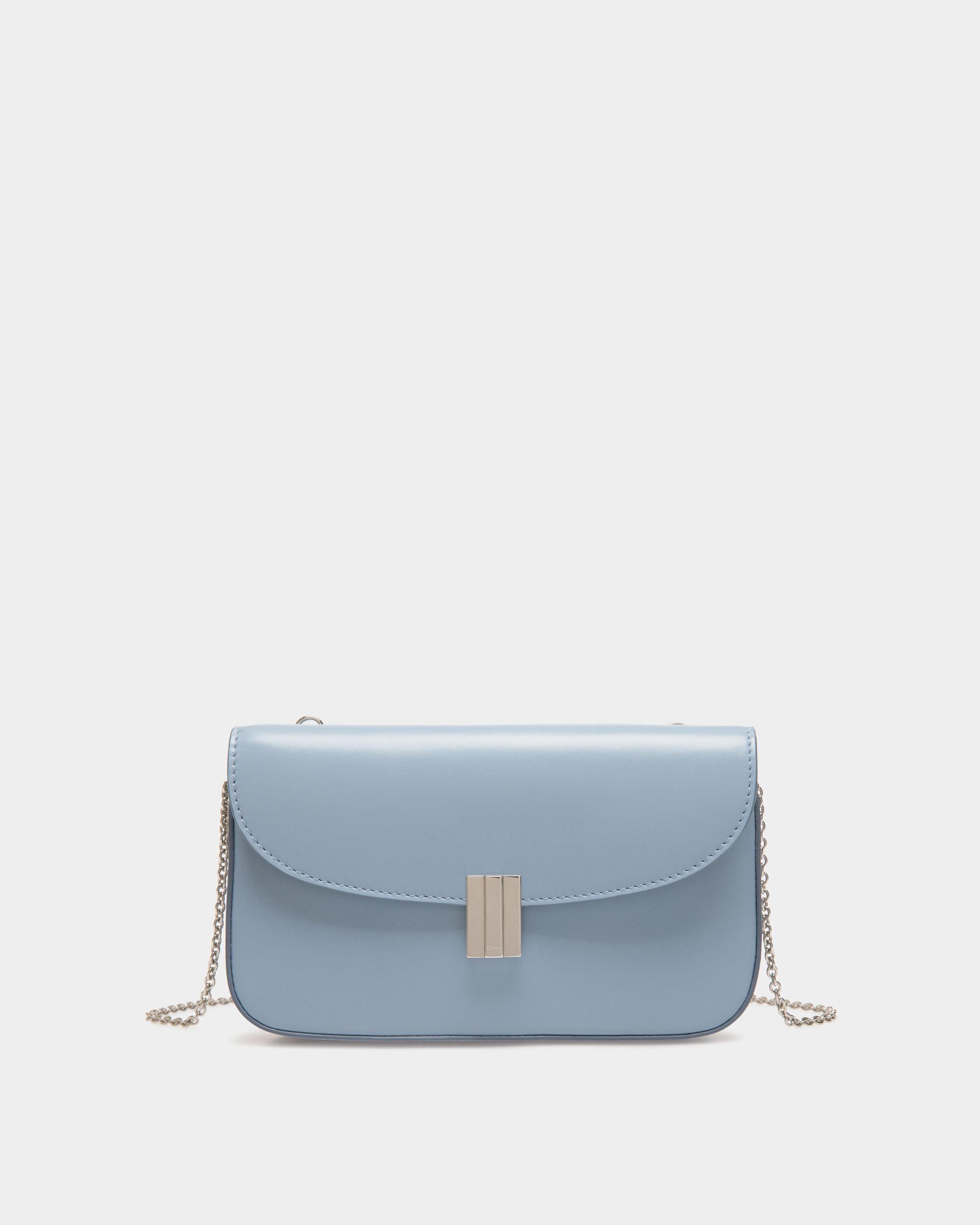 Ollam Phone Wallet in Light Blue Leather - Women's - Bally - 01