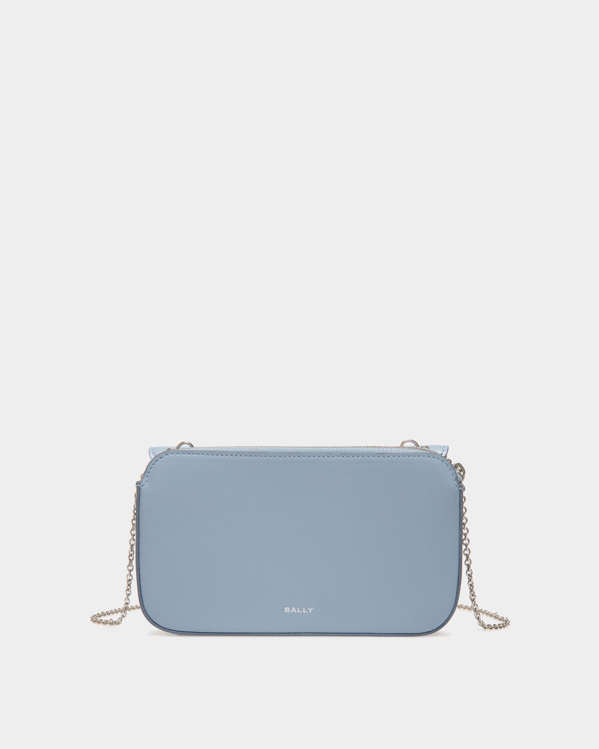 Ollam Phone Wallet in Light Blue Leather - Women's - Bally - 02