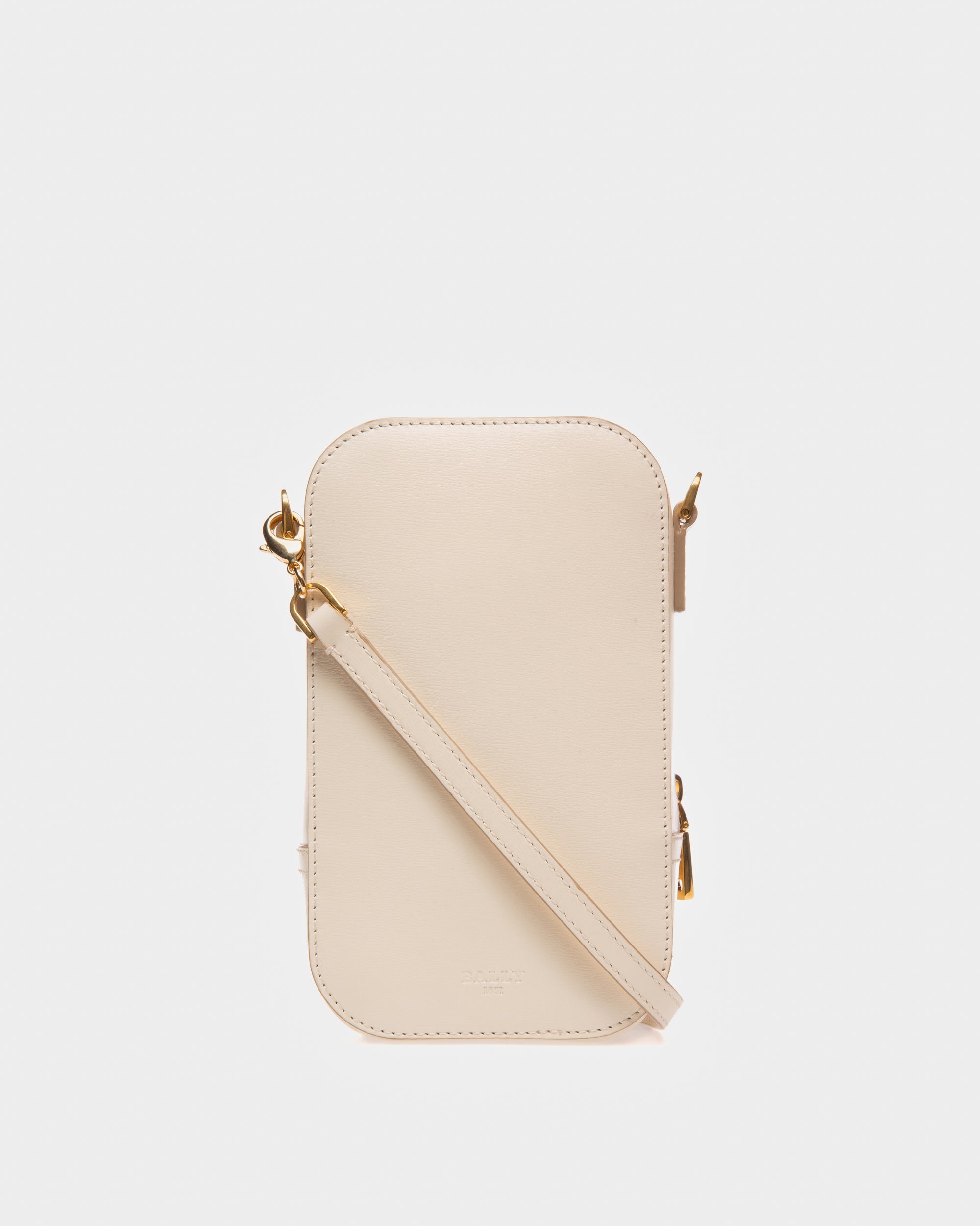 Bemal Phone Wallet In Bone Leather - Women's - Bally - 02