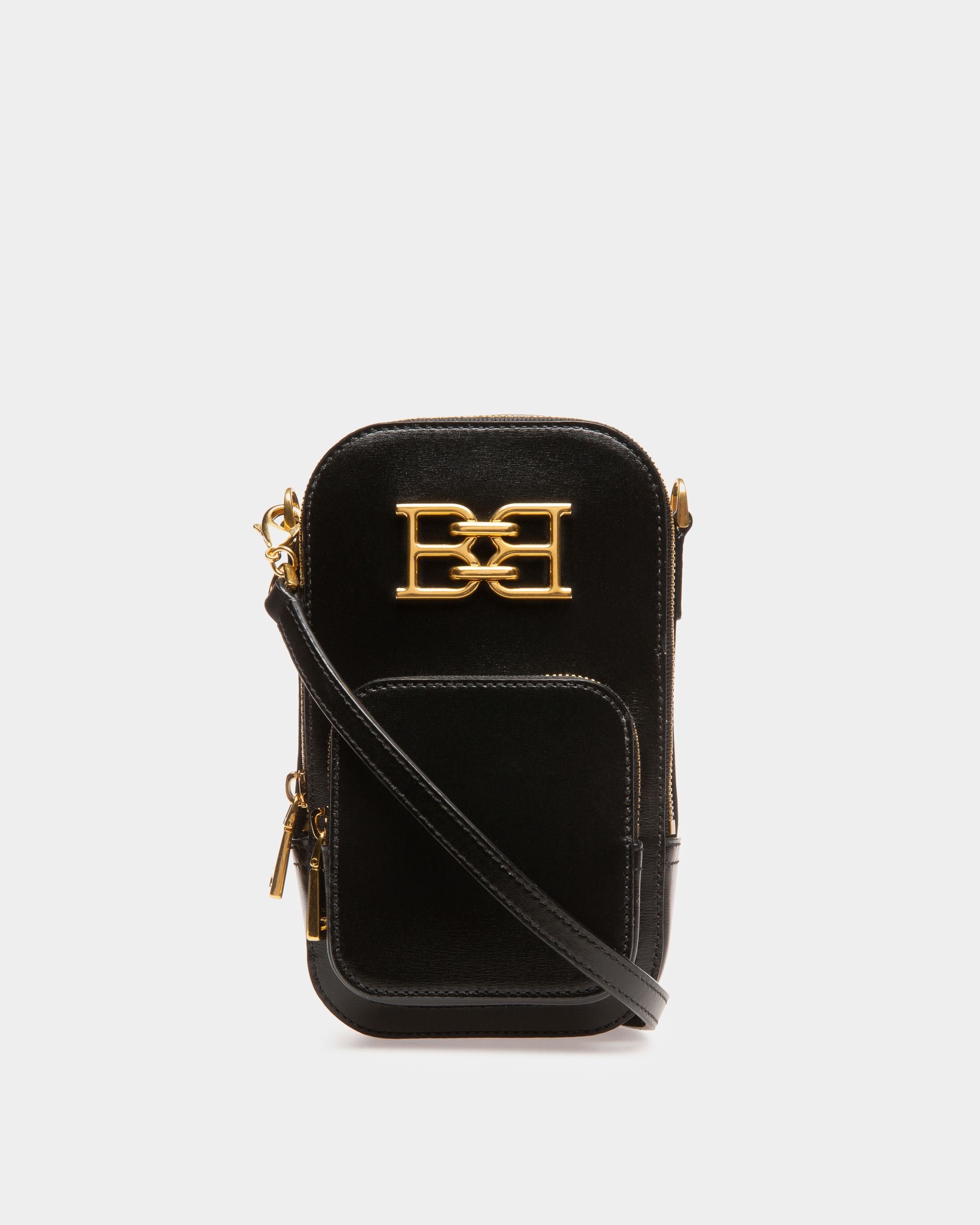 Bemal Phone Wallet In Black Leather - Women's - Bally - 01
