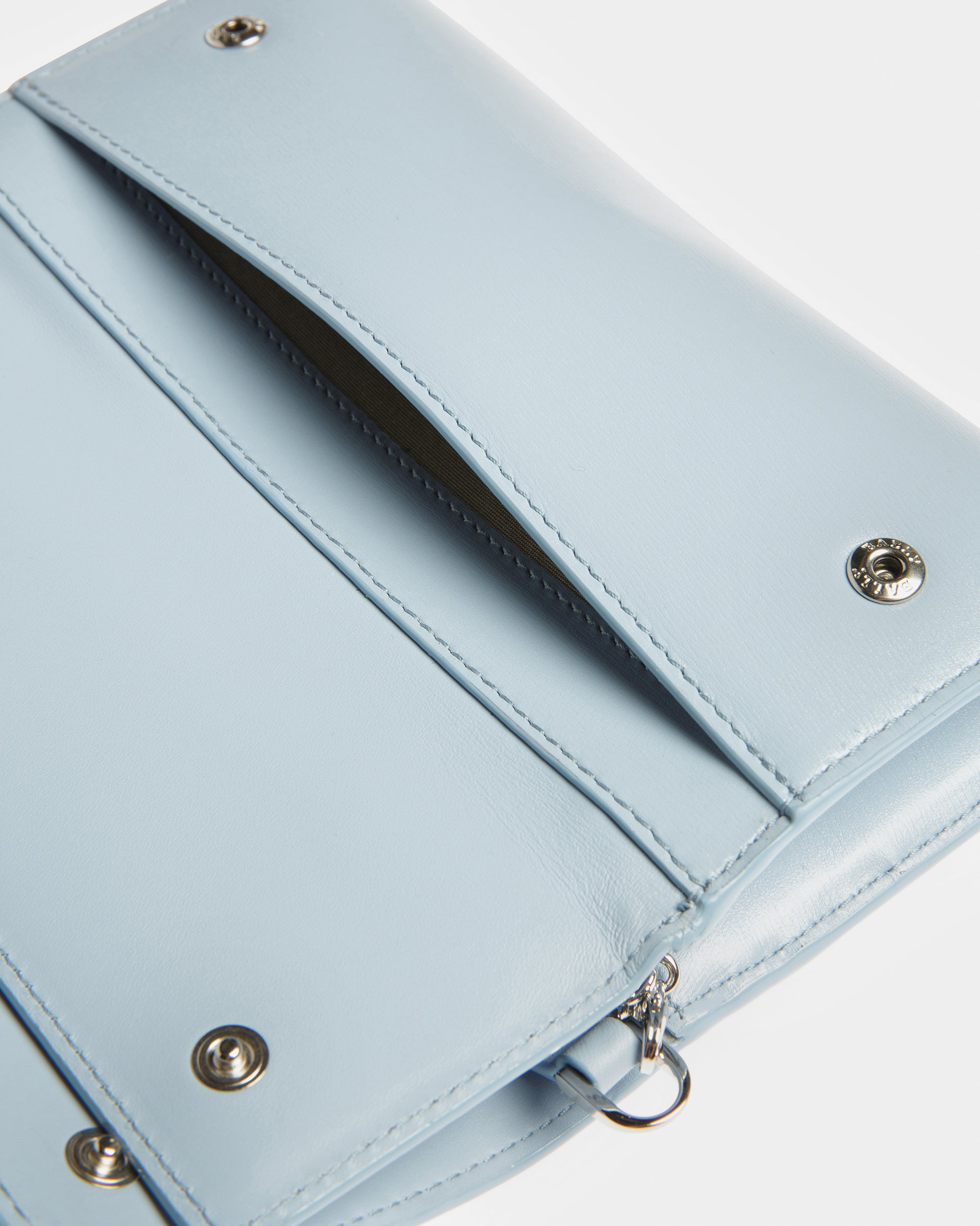 Byanca Leather Travel Wallet In Light Blue - Women's - Bally - 04