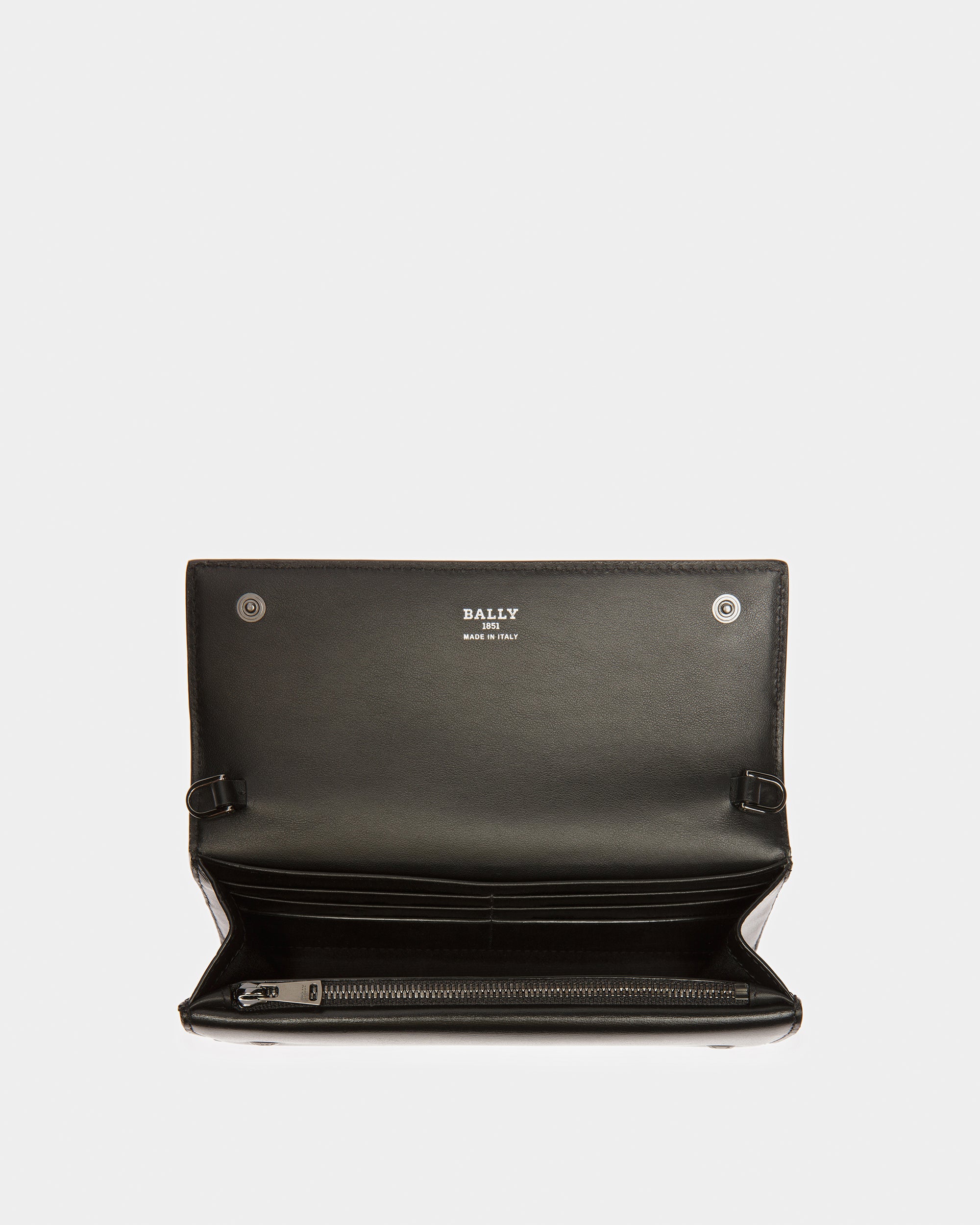 Byanca Leather Travel Wallet In Black - Women's - Bally - 04
