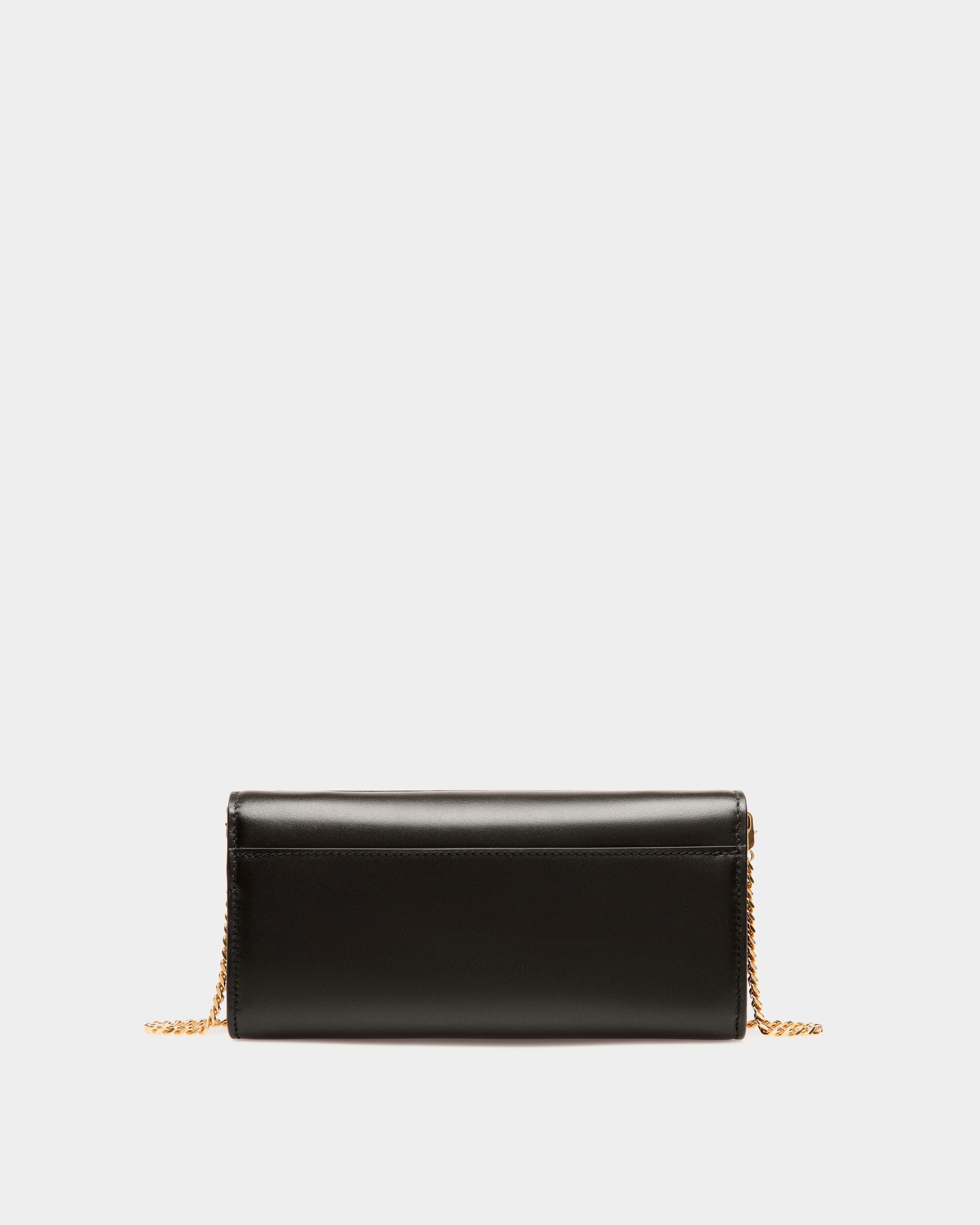 Emblem Travel Wallet In Black Leather - Women's - Bally - 02