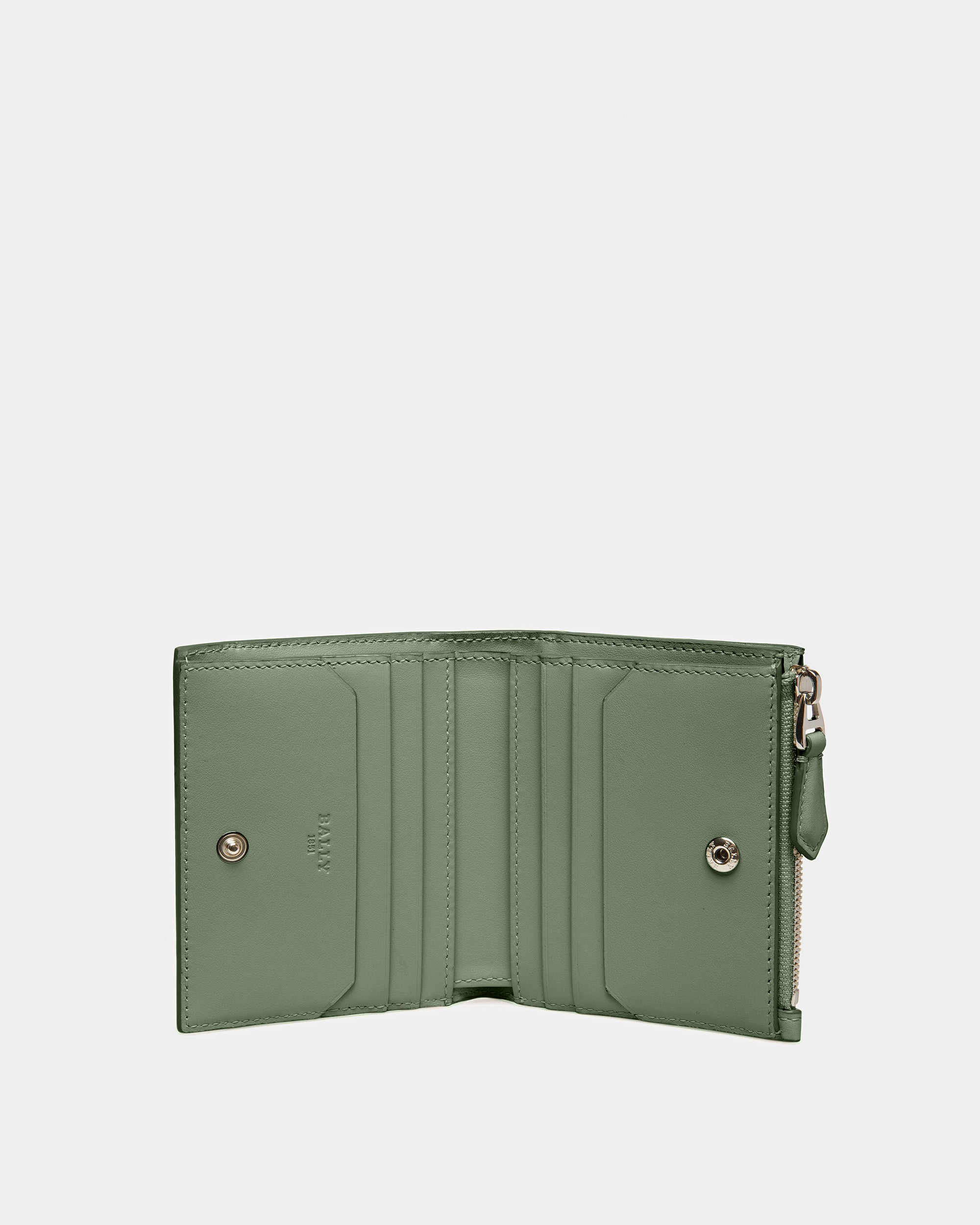 Axeel Leather Wallet In Sage - Women's - Bally - 03
