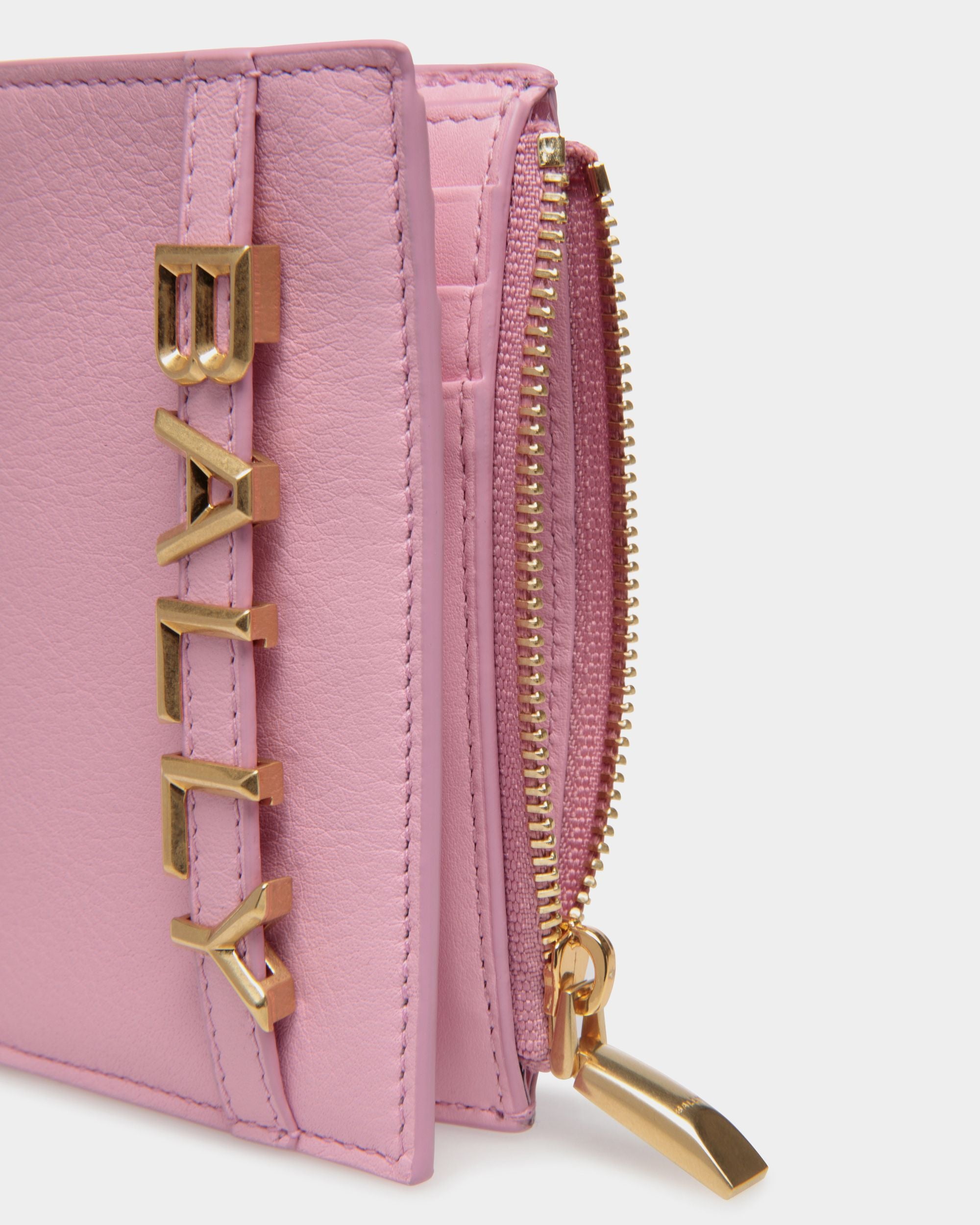 Bally Spell Wallet in Pink Leather - Women's - Bally - 04