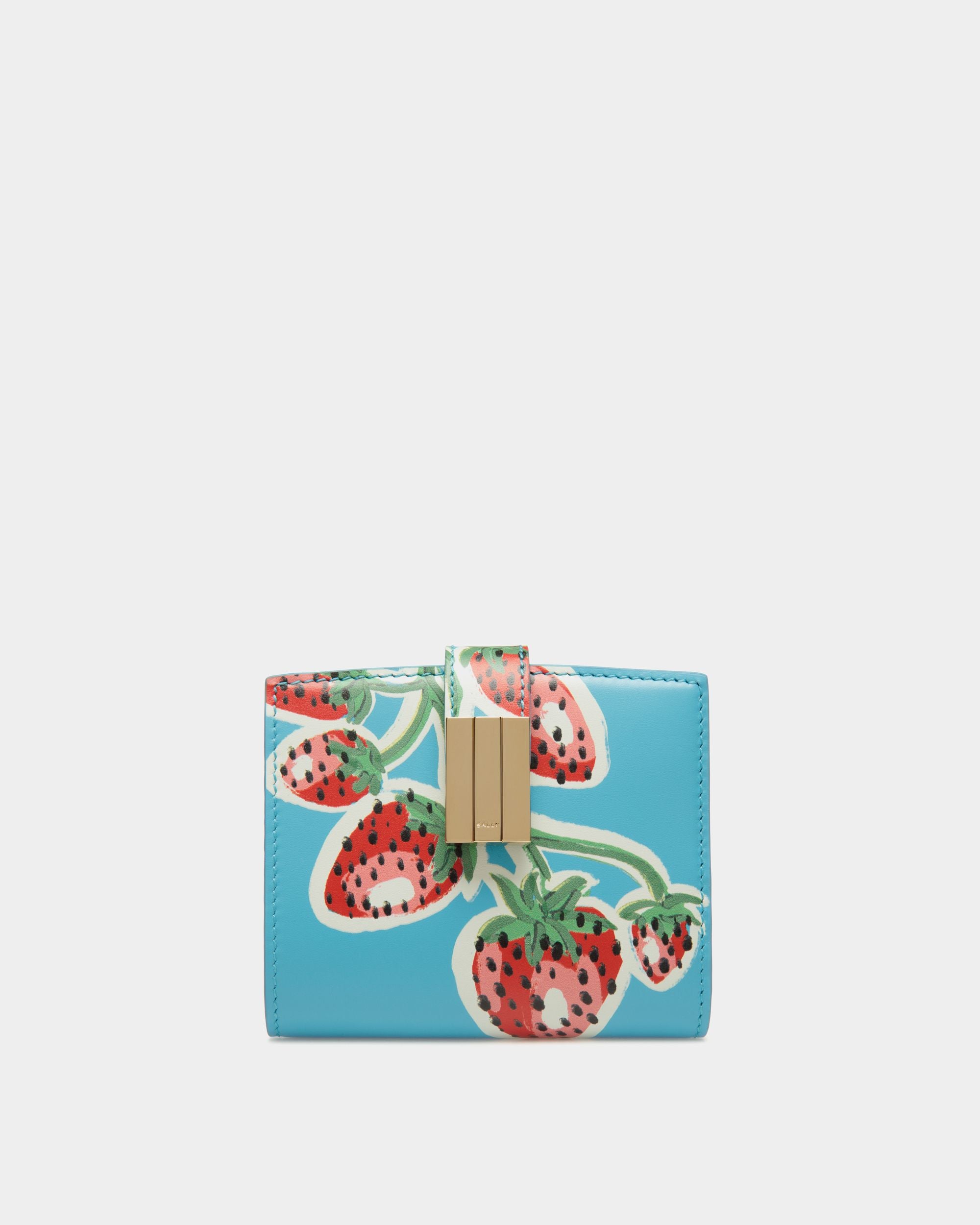 Ollam Wallet in Strawberry Print Leather - Women's - Bally - 01