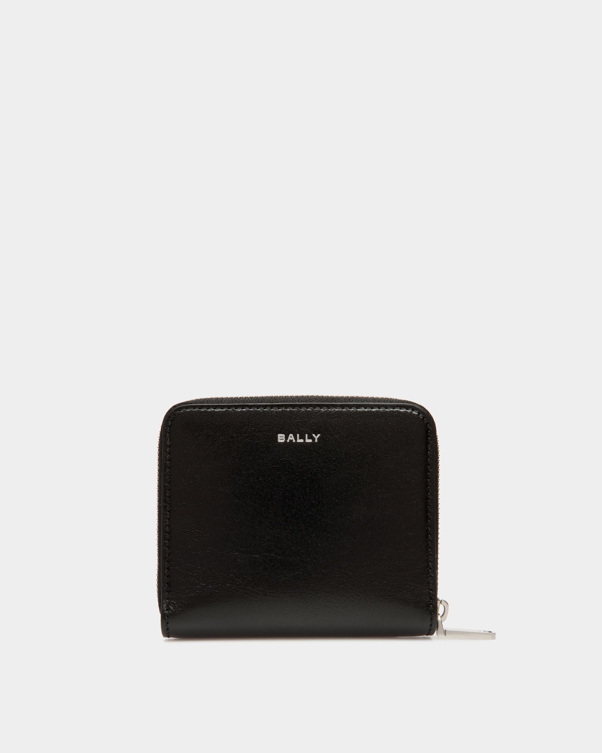 Swissness Wallet In Black Leather with Studs - Women's - Bally - 02
