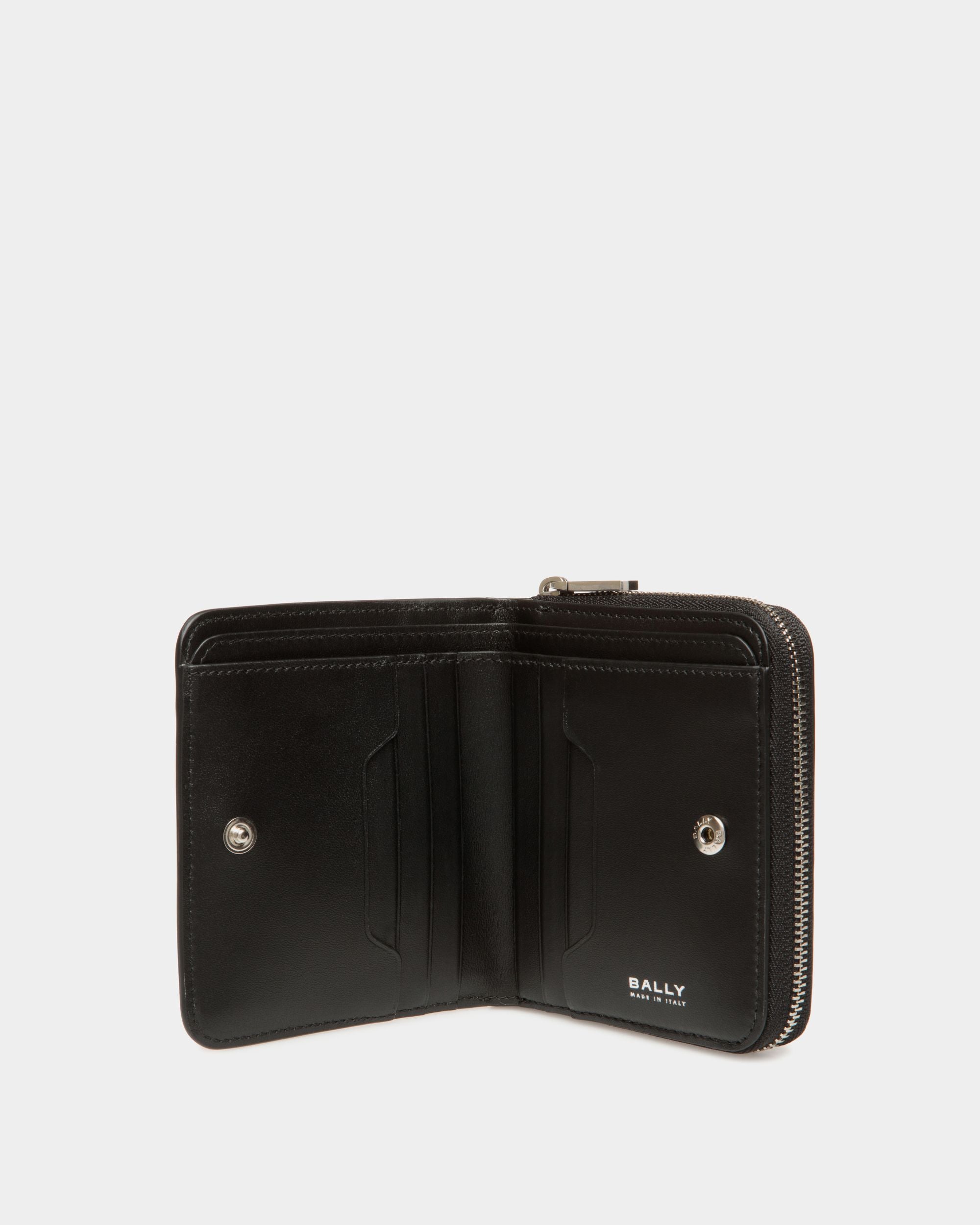 Swissness Wallet In Black Leather with Studs - Women's - Bally - 03