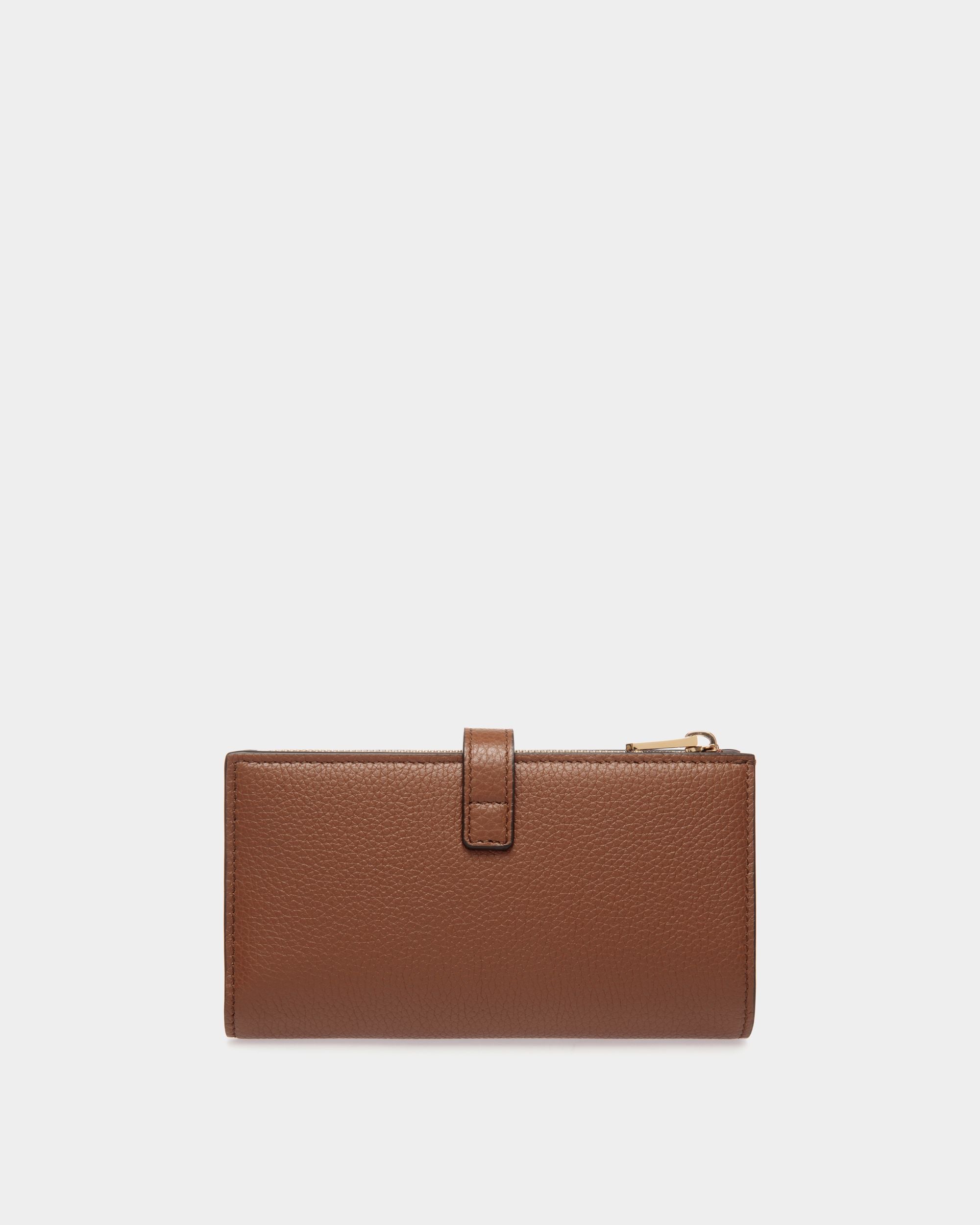 Lock Me Long Wallet in Brown Grained Leather - Women's - Bally - 02