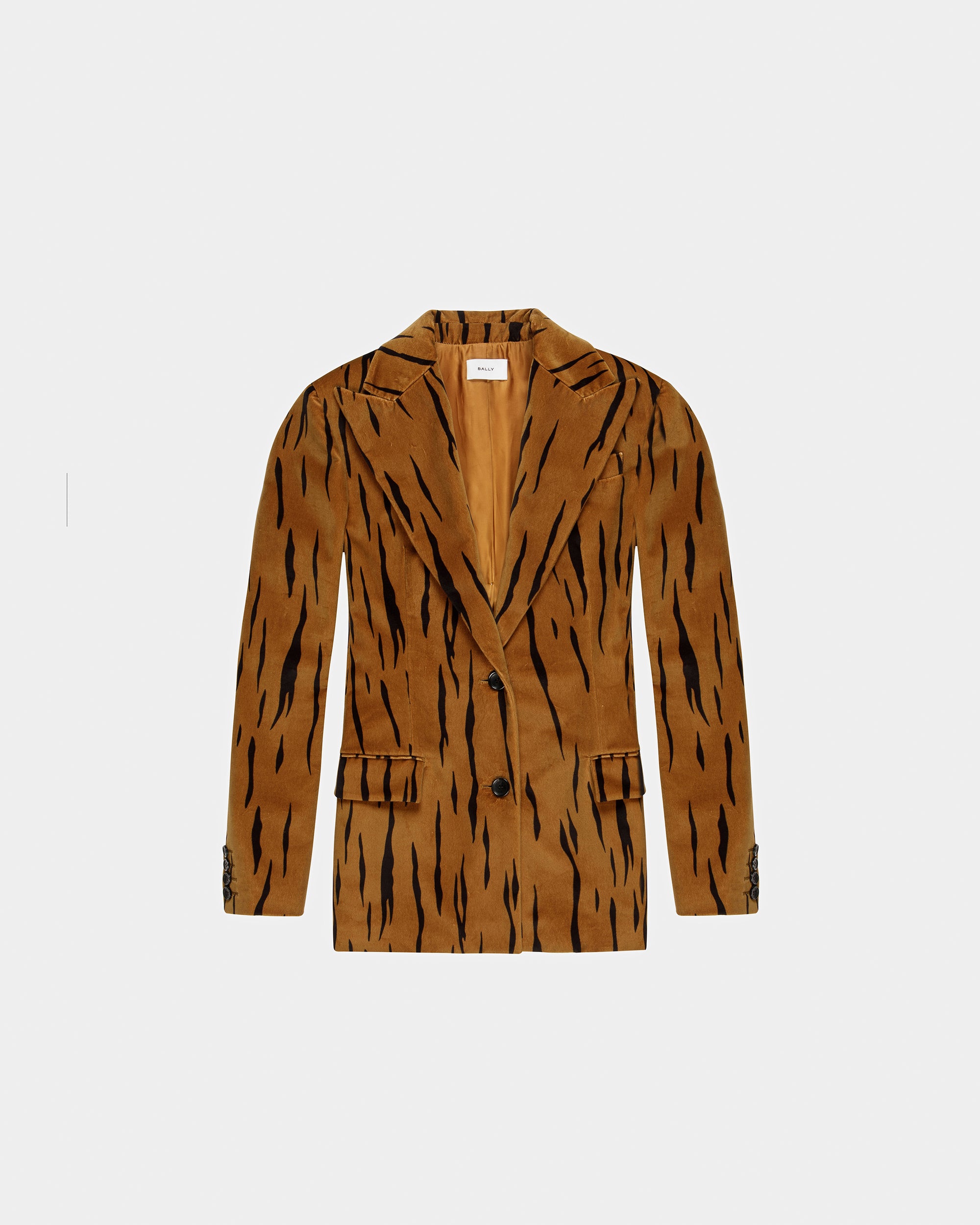 Velvet Printed Blazer In Desert And Black - Women's - Bally - 06