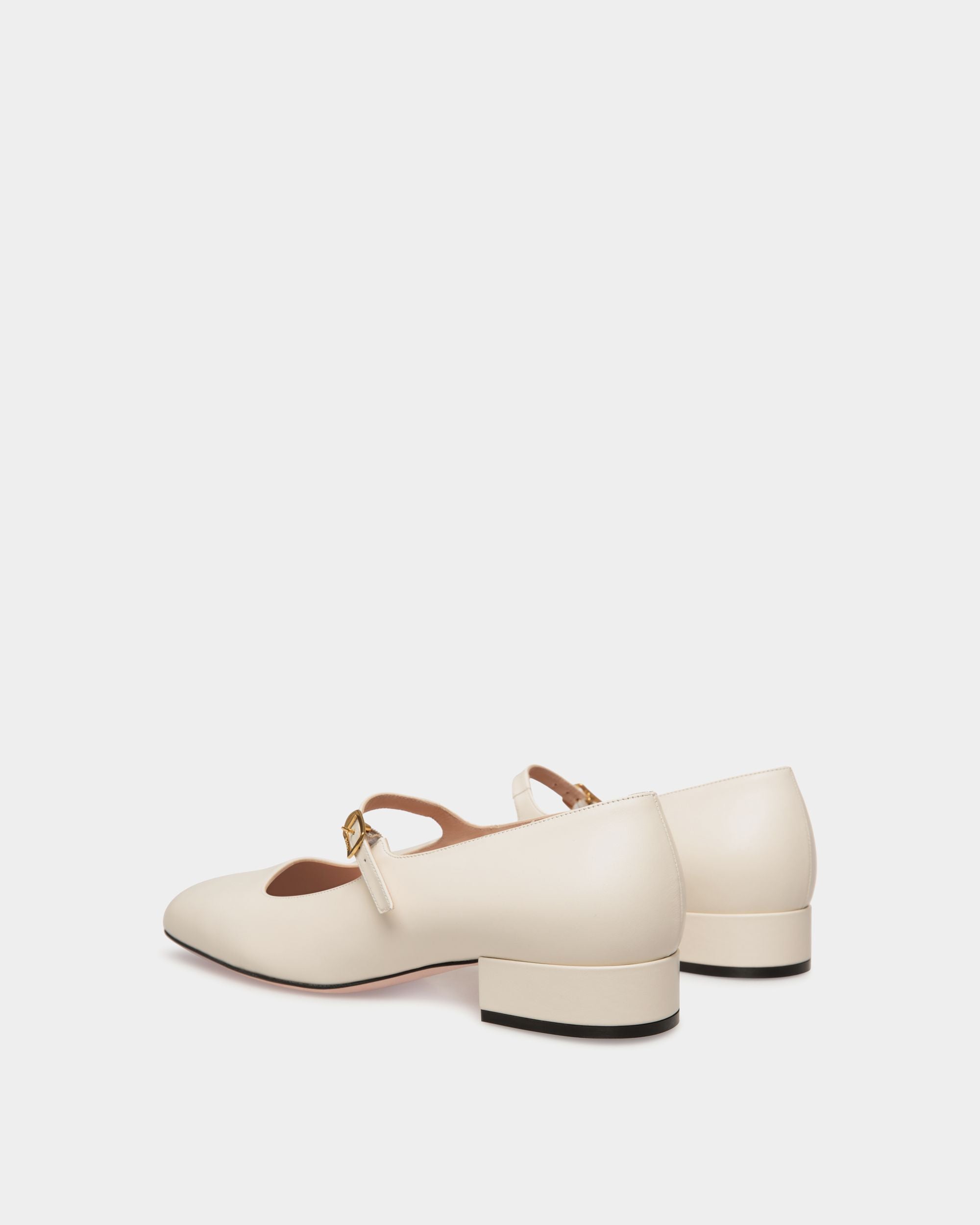 Ballyrina Pump in White Leather - Women's - Bally - 04