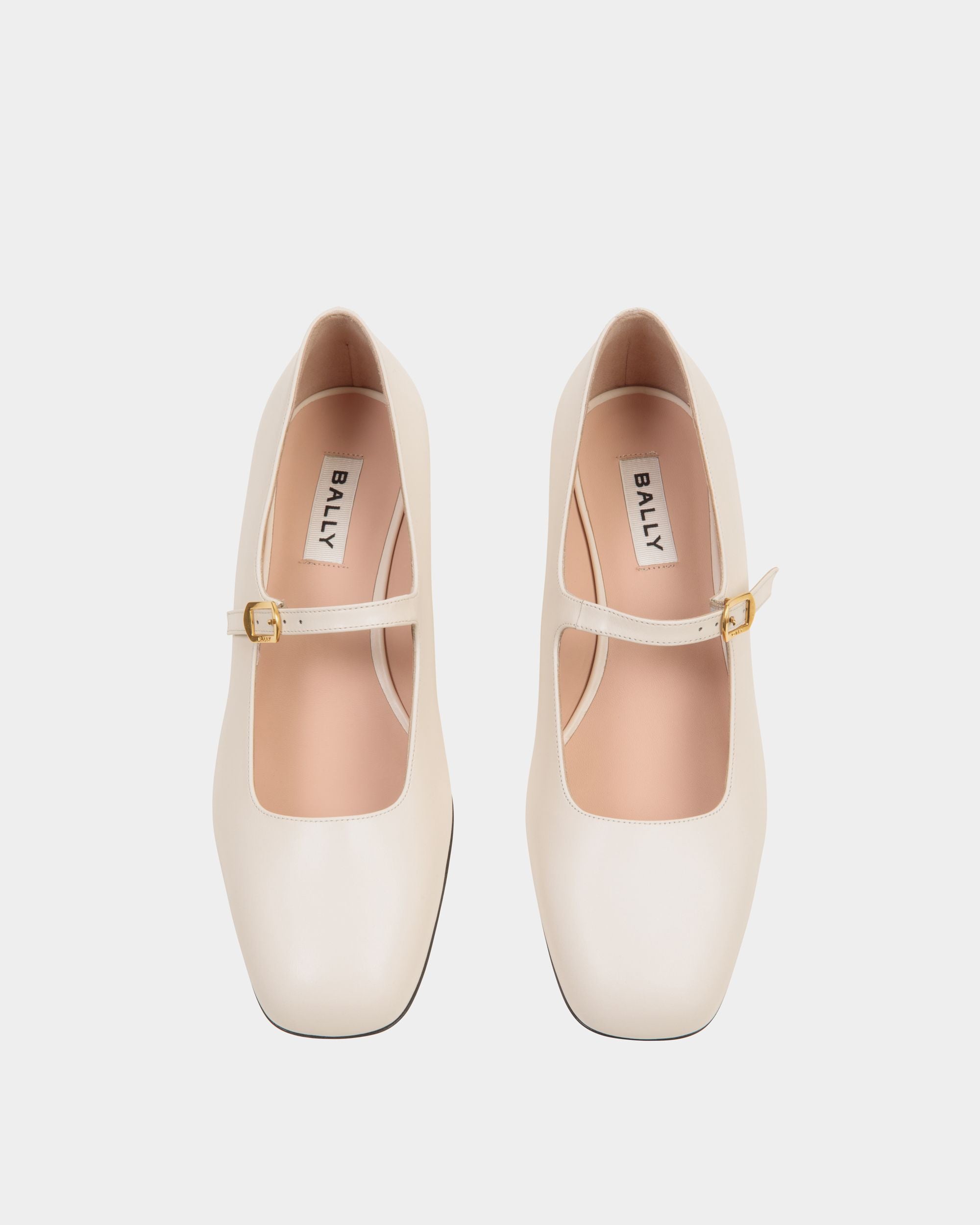 Ballyrina Pump in White Leather - Women's - Bally - 05