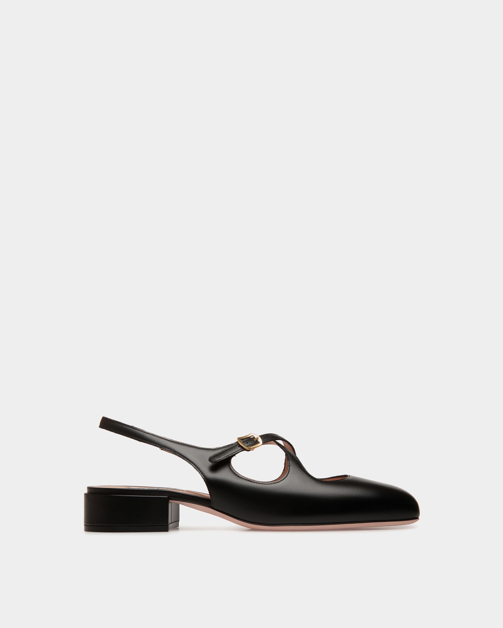 Ballyrina Slingback Pump in Black Leather - Women's - Bally - 01