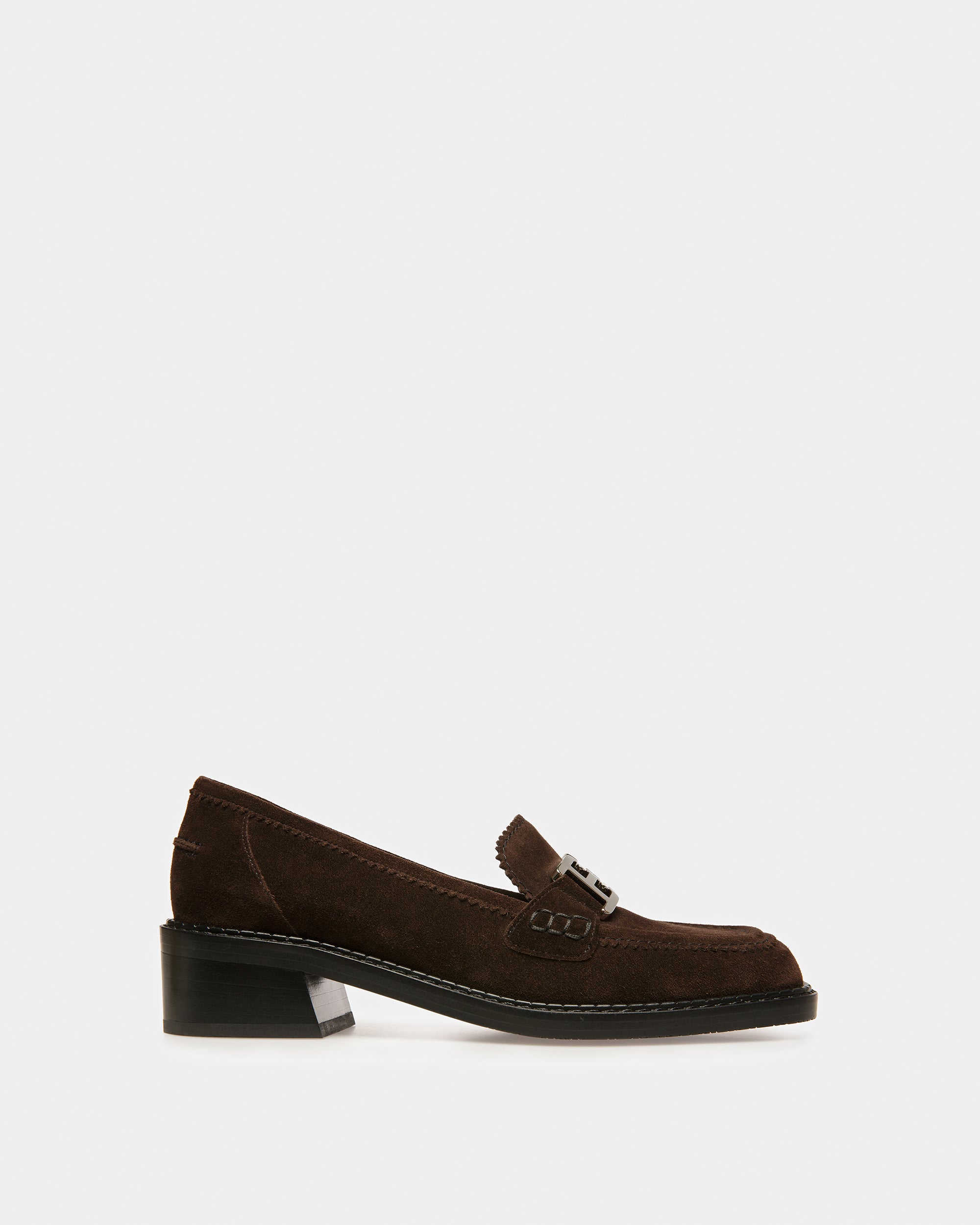 Ellyane Leather Moccasins In Ebony Brown - Women's - Bally - 01