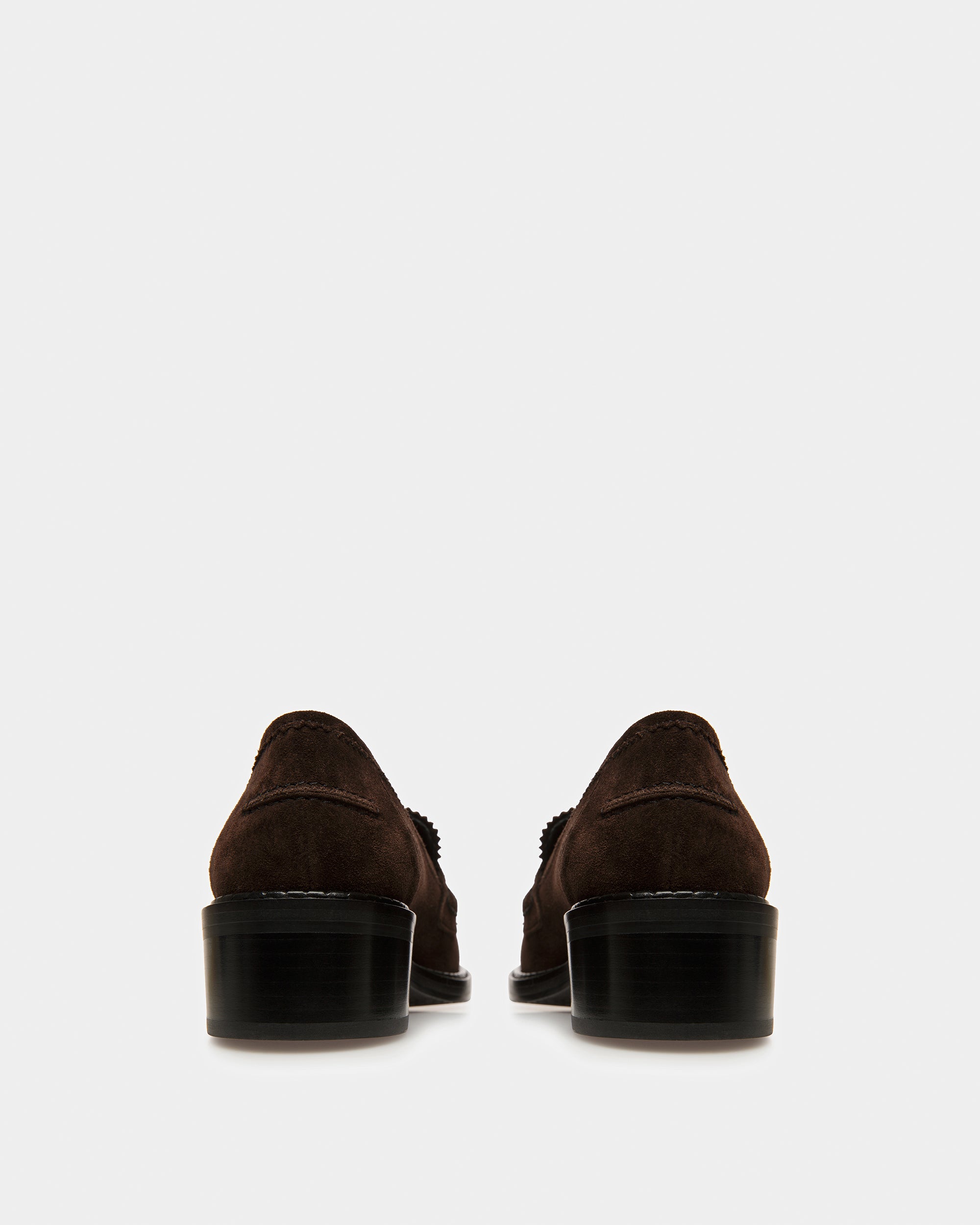 Ellyane Leather Moccasins In Ebony Brown - Women's - Bally - 04