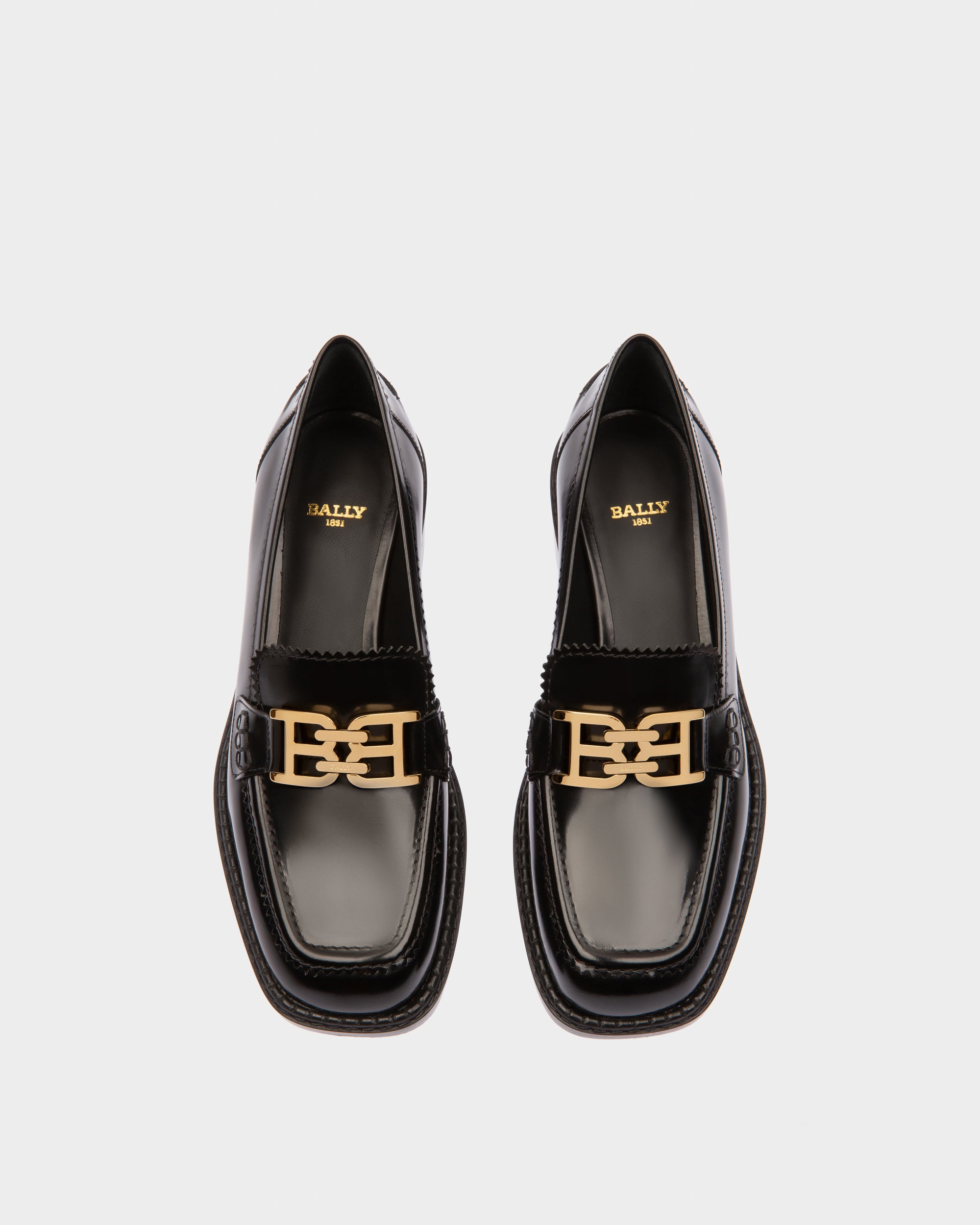 Ellyane Leather Mocassins In Black - Women's - Bally - 03