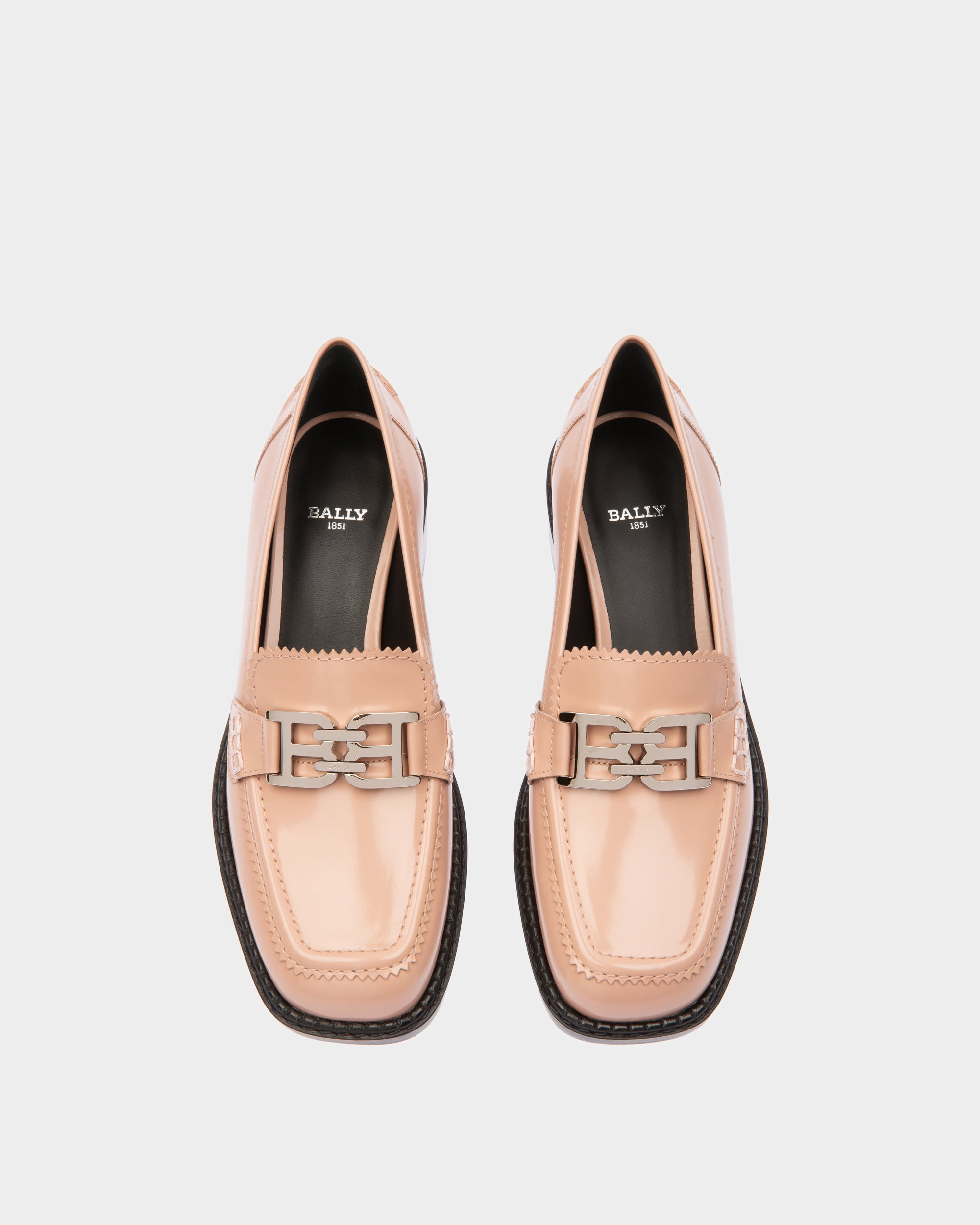 Ellyane Leather Mocassins In Pink - Women's - Bally - 03